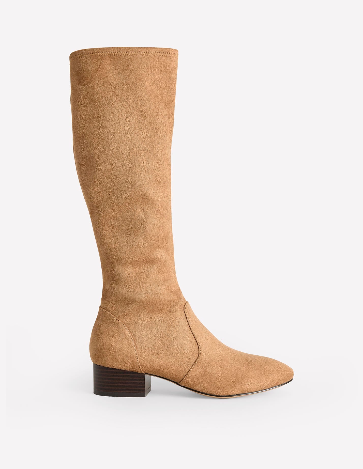 Kniehohe Stretchstiefel mit flacher Sohle-Braun - Image 2