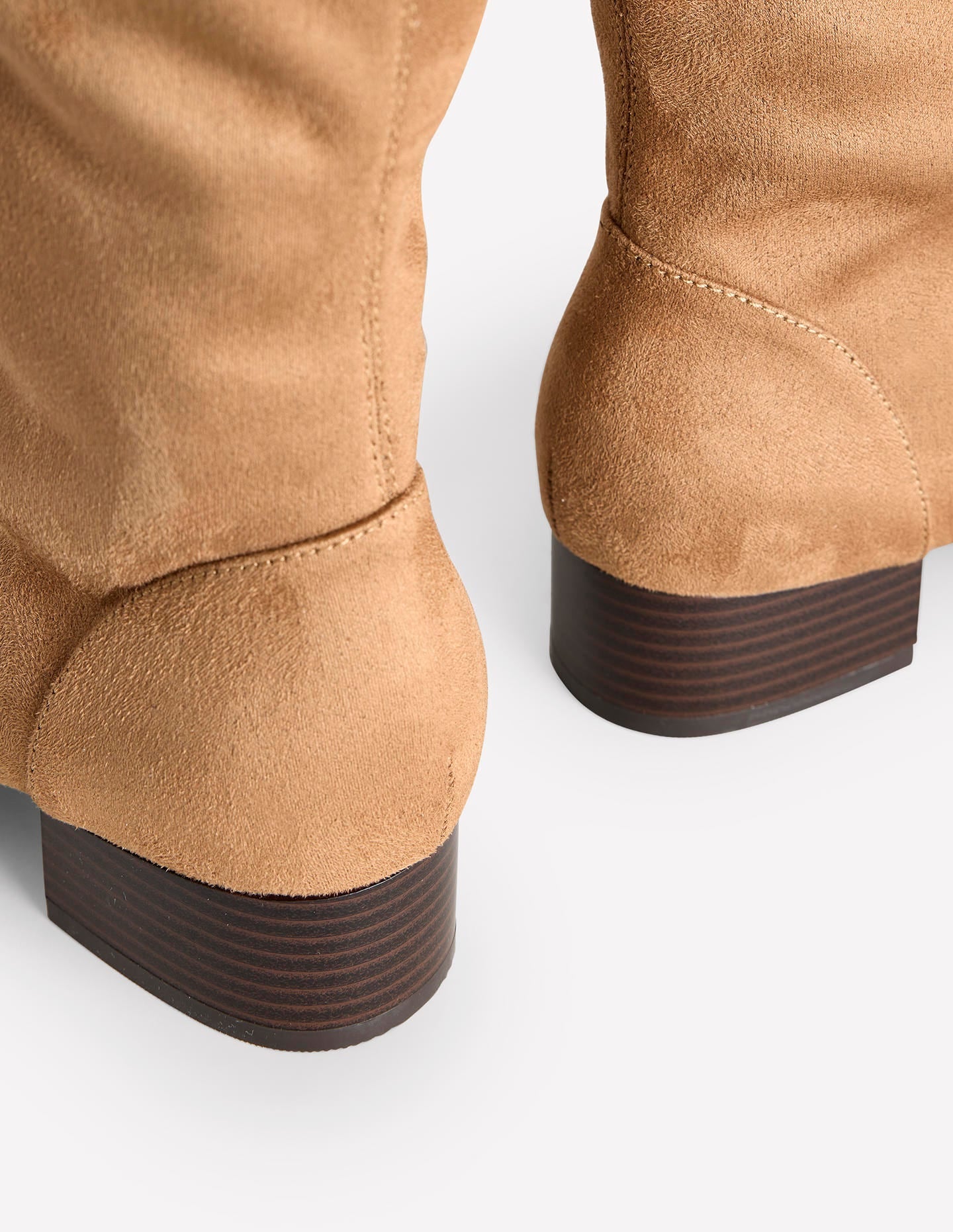 Kniehohe Stretchstiefel mit flacher Sohle-Braun - Image 4