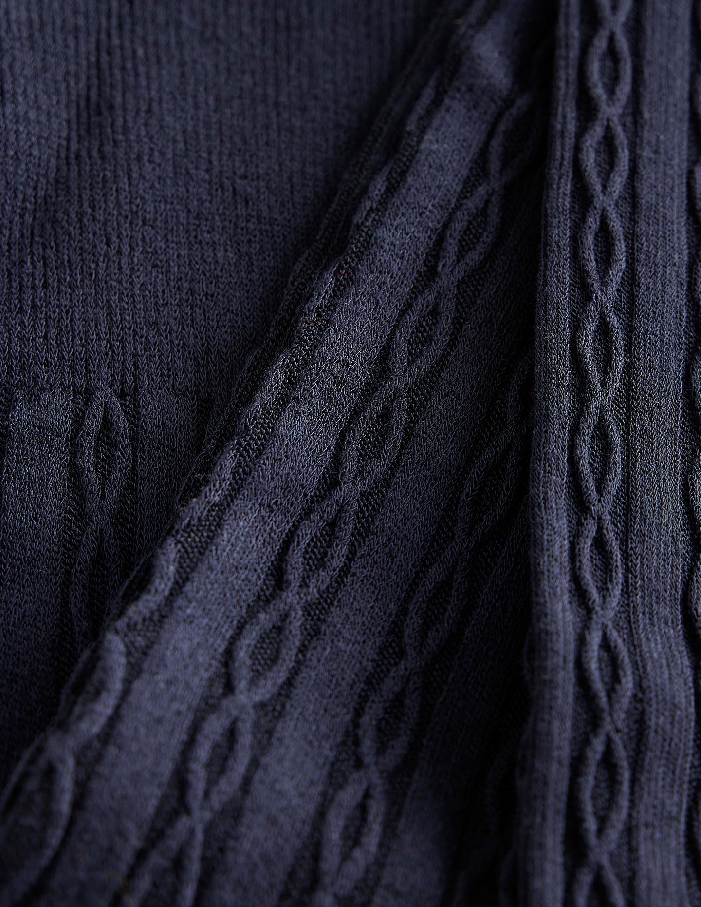 Collant en maille torsadée-Bleu marine-2