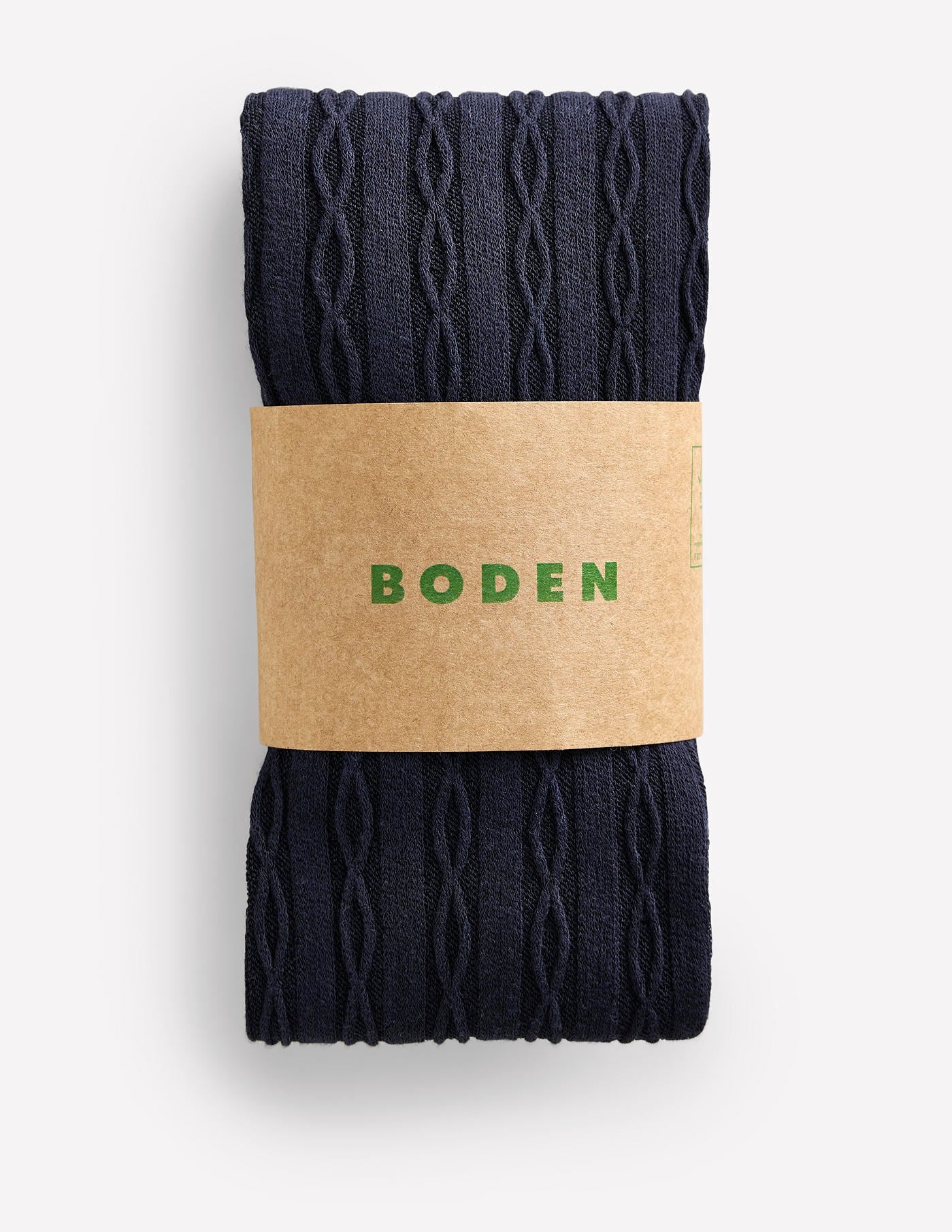 Collant en maille torsadée-Bleu marine