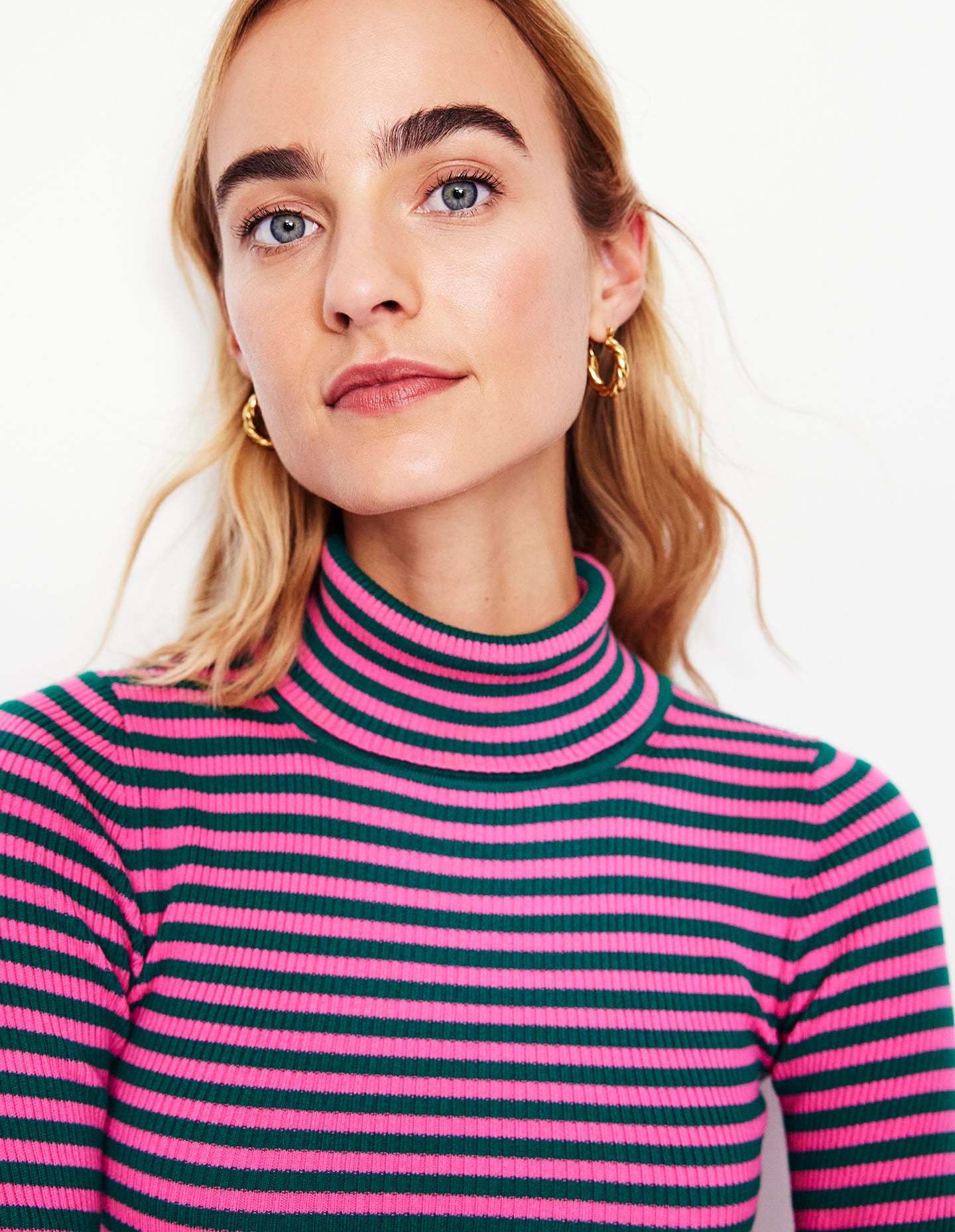 Grosses créoles torsadées-Doré