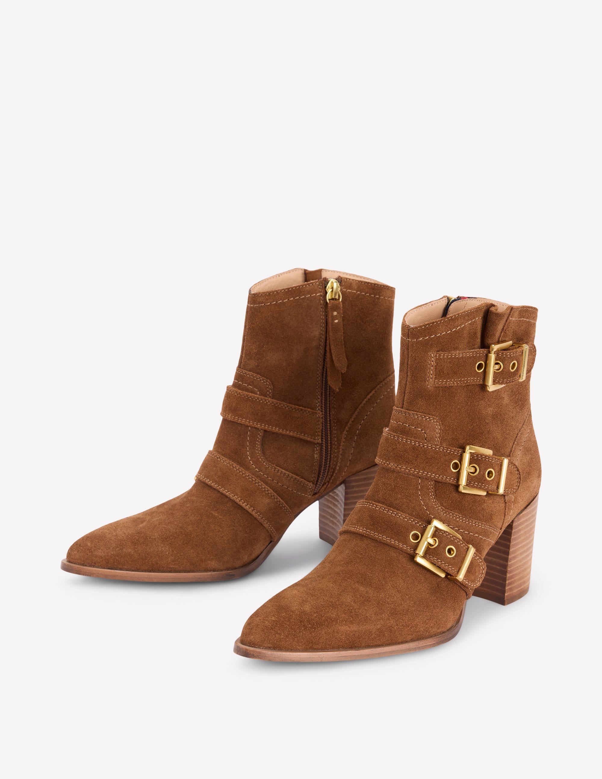 Bottines à talons et boucles-Chocolat - Image 3
