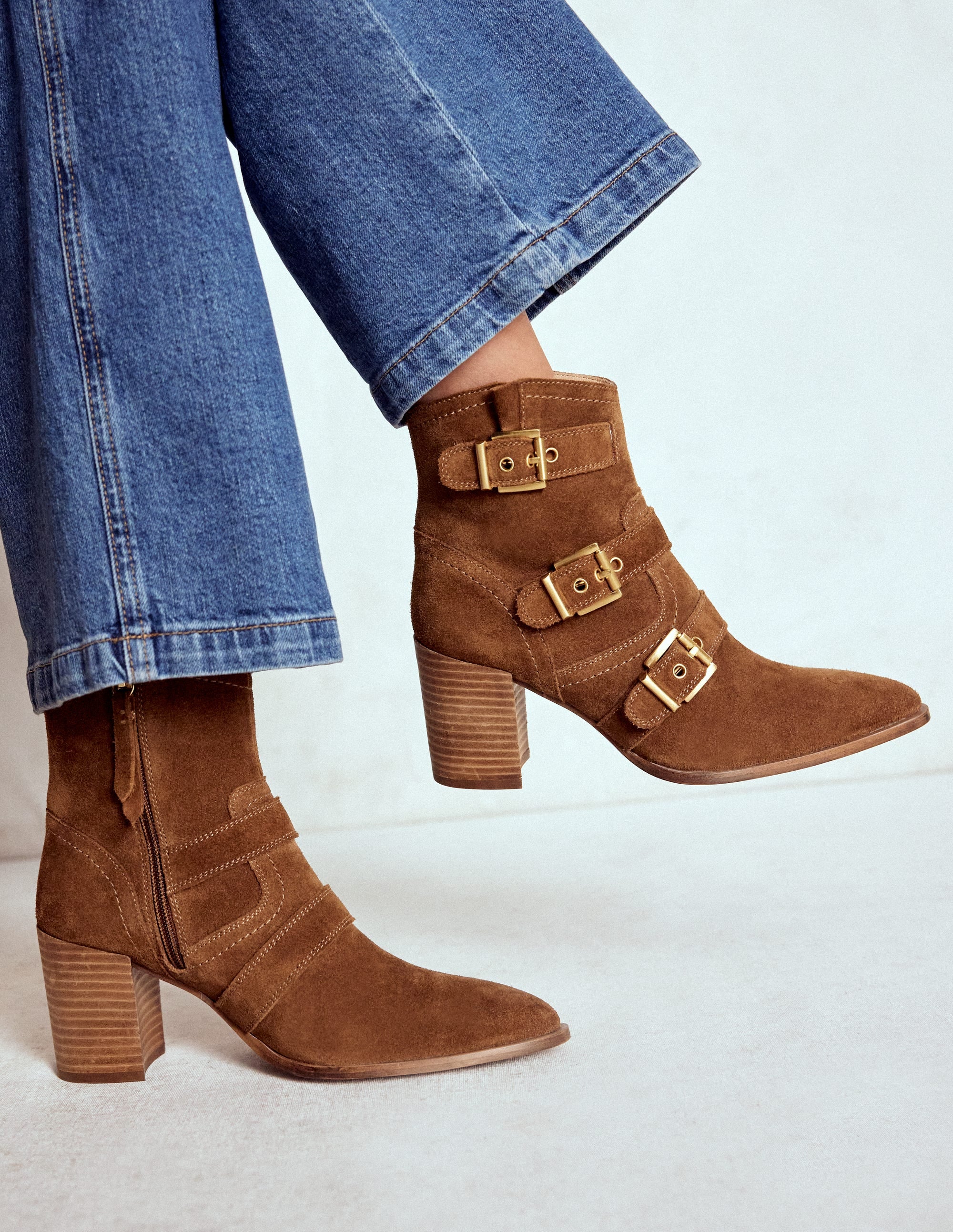 Bottines à talons et boucles-Chocolat - Image 2
