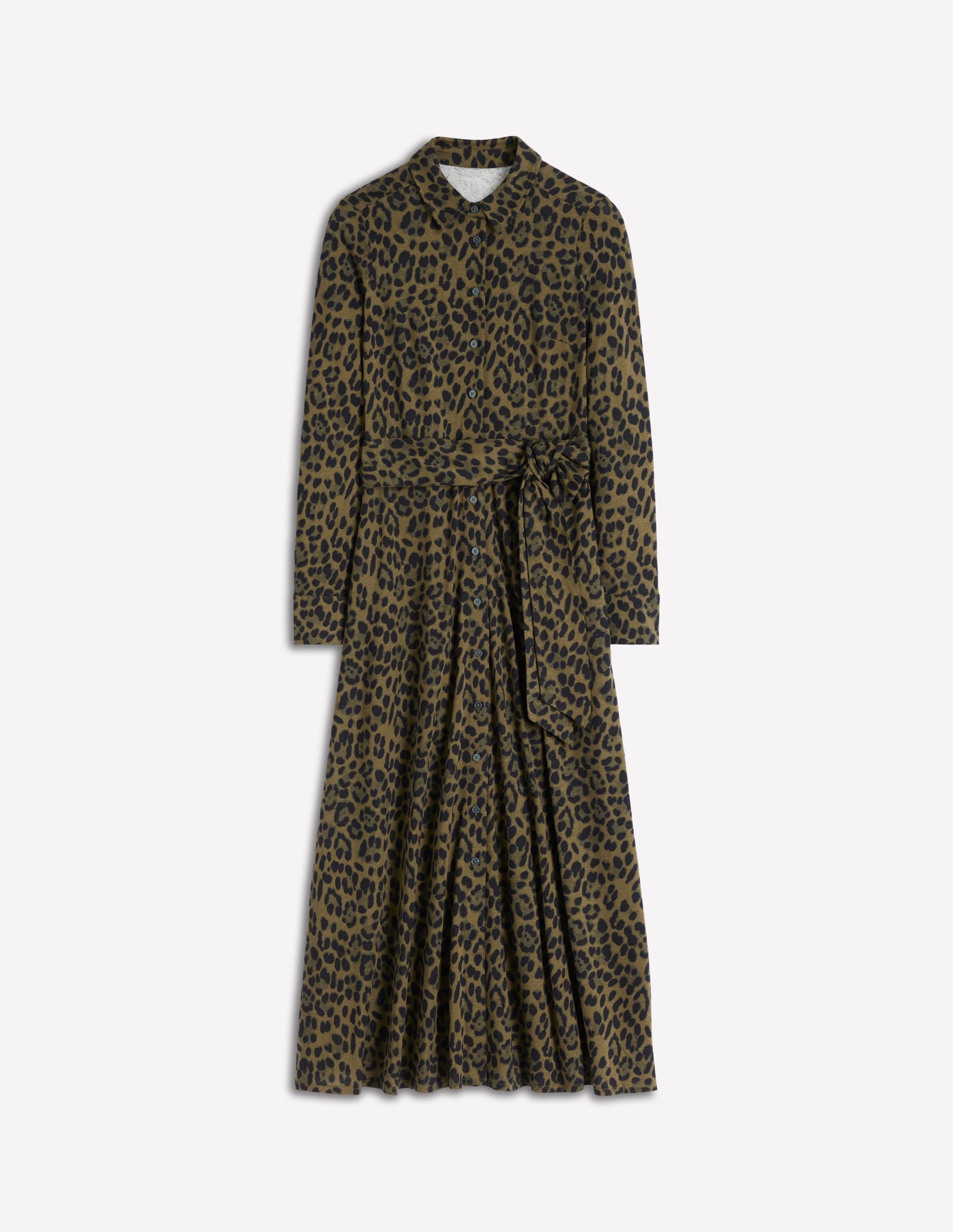 Robe-chemise Marcia en jersey-Olive militaire, animaux brossés - Image 8