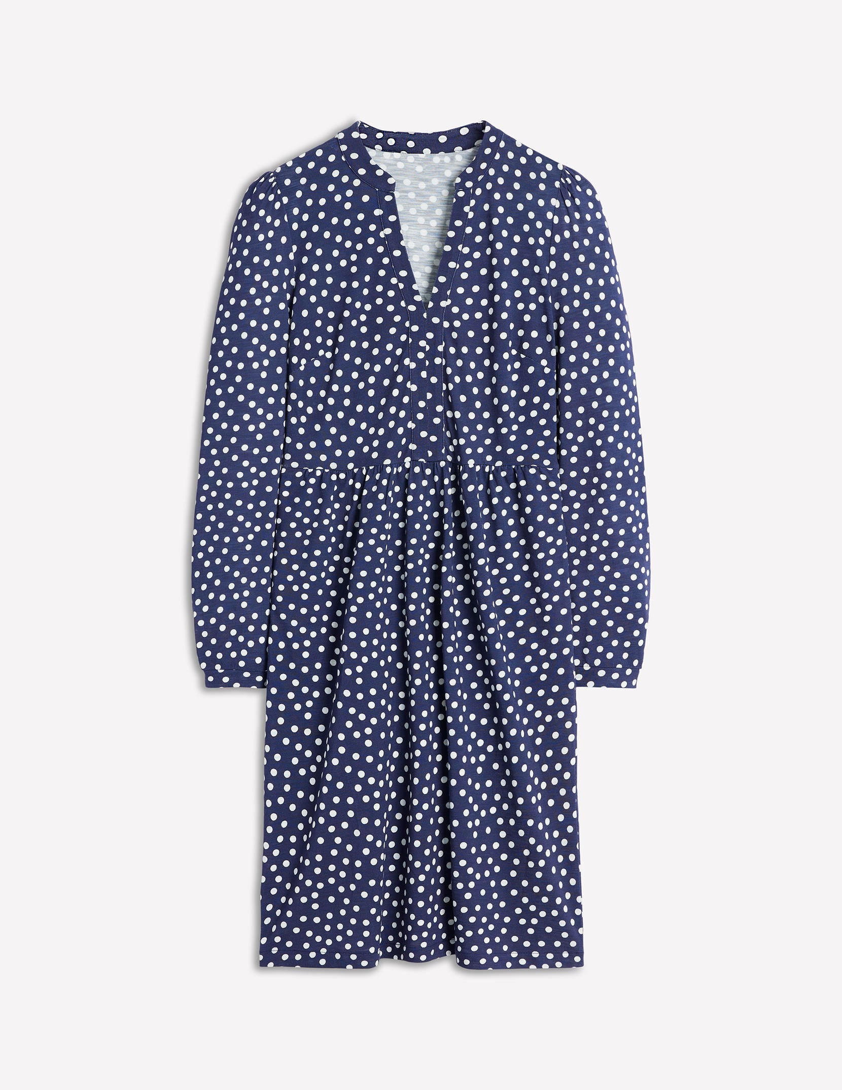 Robe décontractée Naomi en jersey-Bleu marine foncé, pois abstraits - Image 5