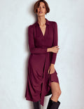 Imogen Jerseykleid mit Kragen-Dunkelviolett