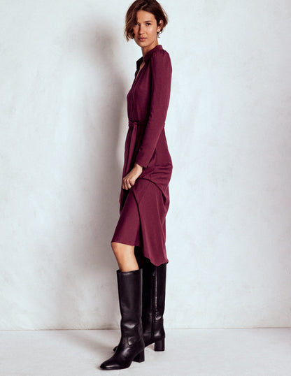 Imogen Jerseykleid mit Kragen-Dunkelviolett-4