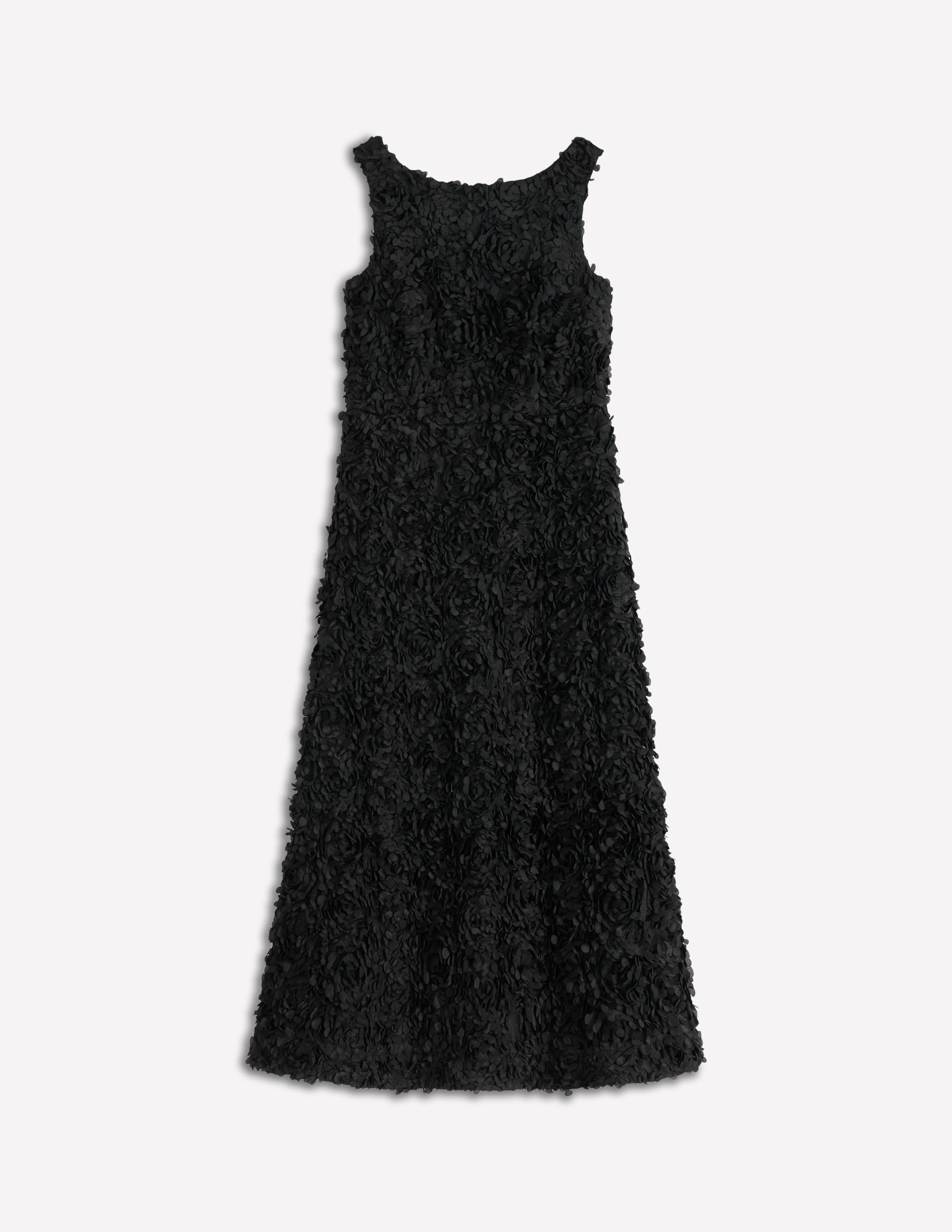 Ausgestelltes Kleid mit U-Ausschnitt am Rücken-Schwarz - Image 8