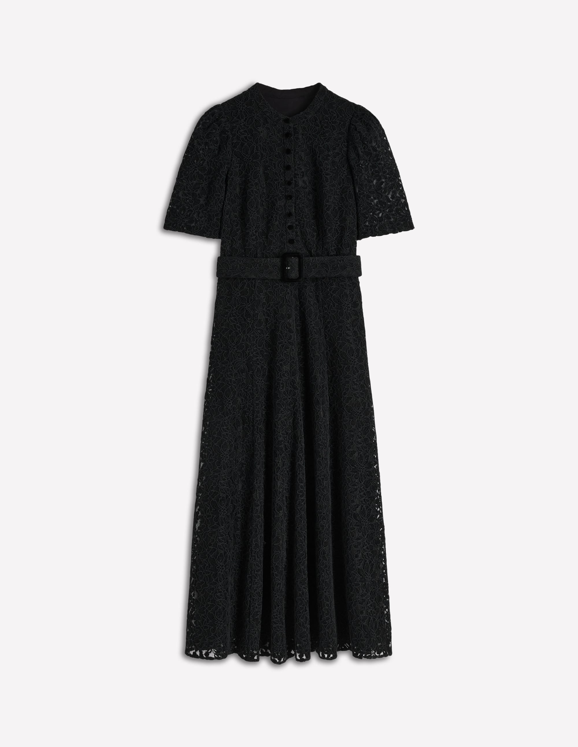 Kate Kleid mit Spitze und Puffärmeln-Schwarz - Image 8