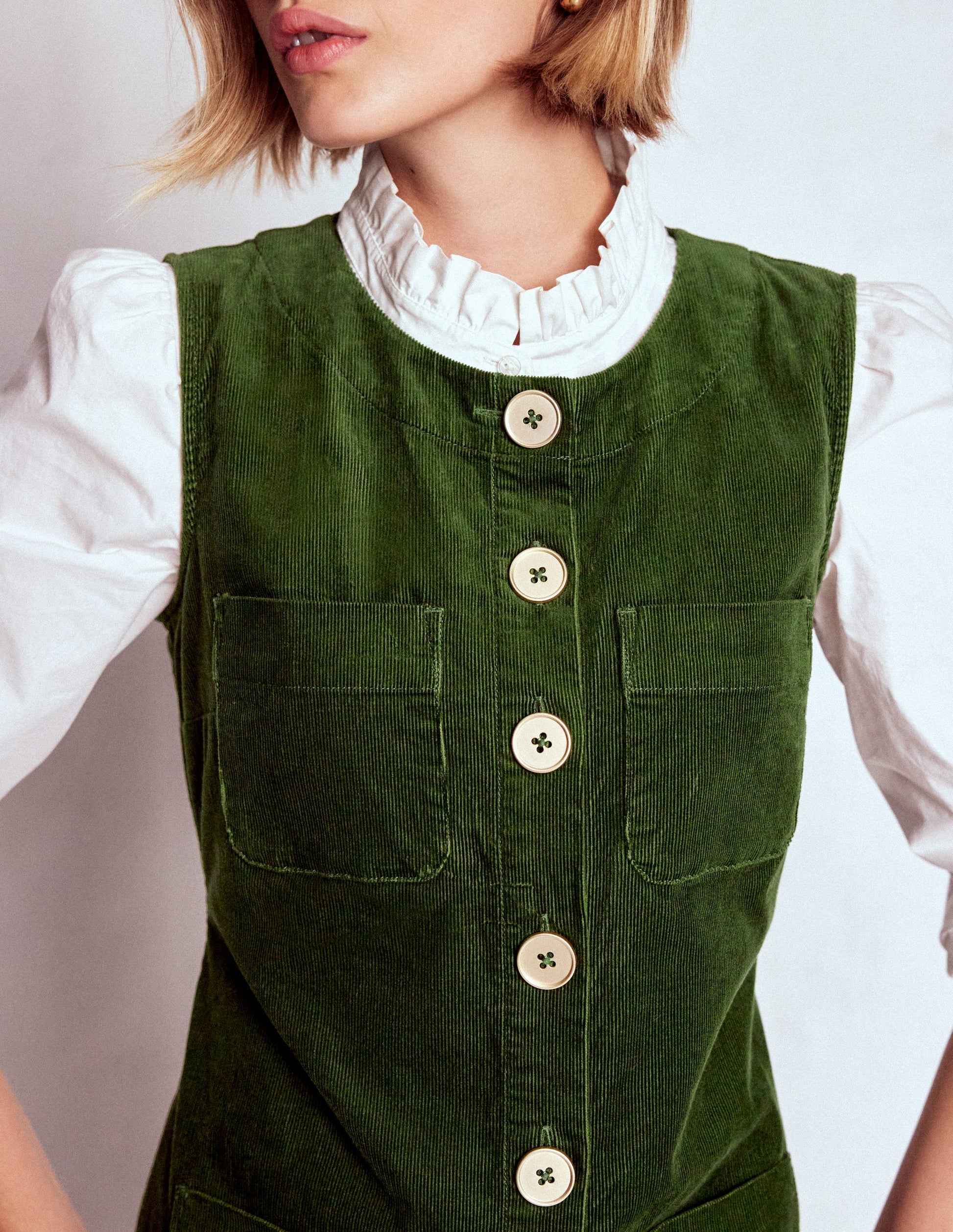 Evelyn Etuikleid aus Cord-Grüne Fichte-3