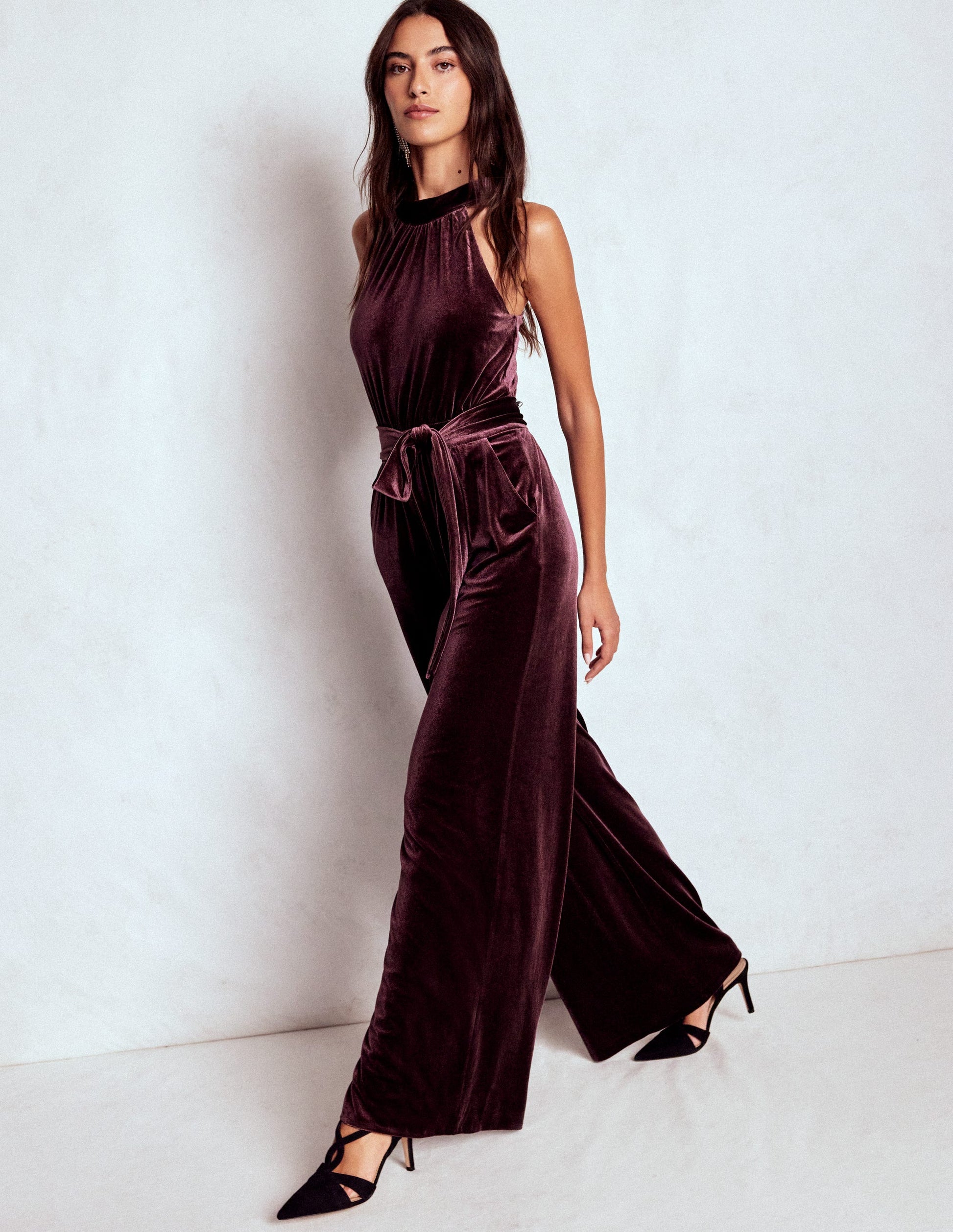Jersey Halter Jumpsuit-Dark Cherry-5