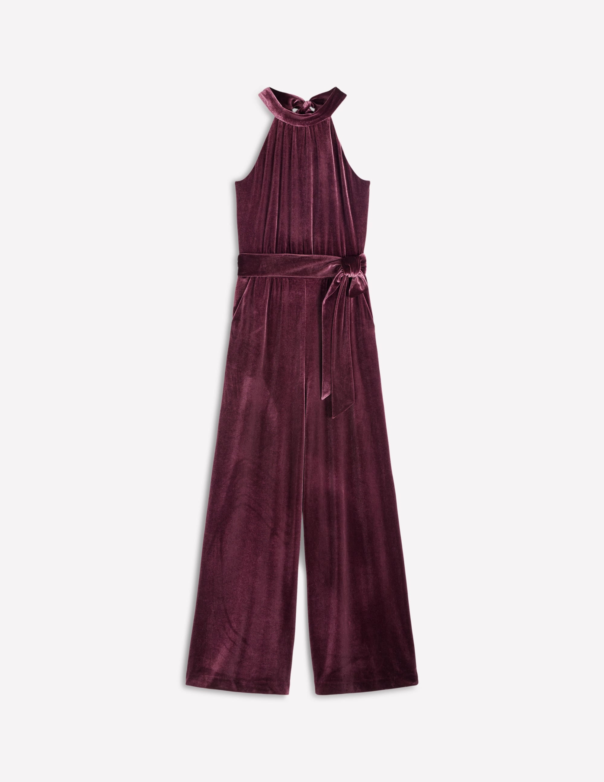 Jersey-Jumpsuit mit Neckholder-Dunkle Kirsche - Image 6
