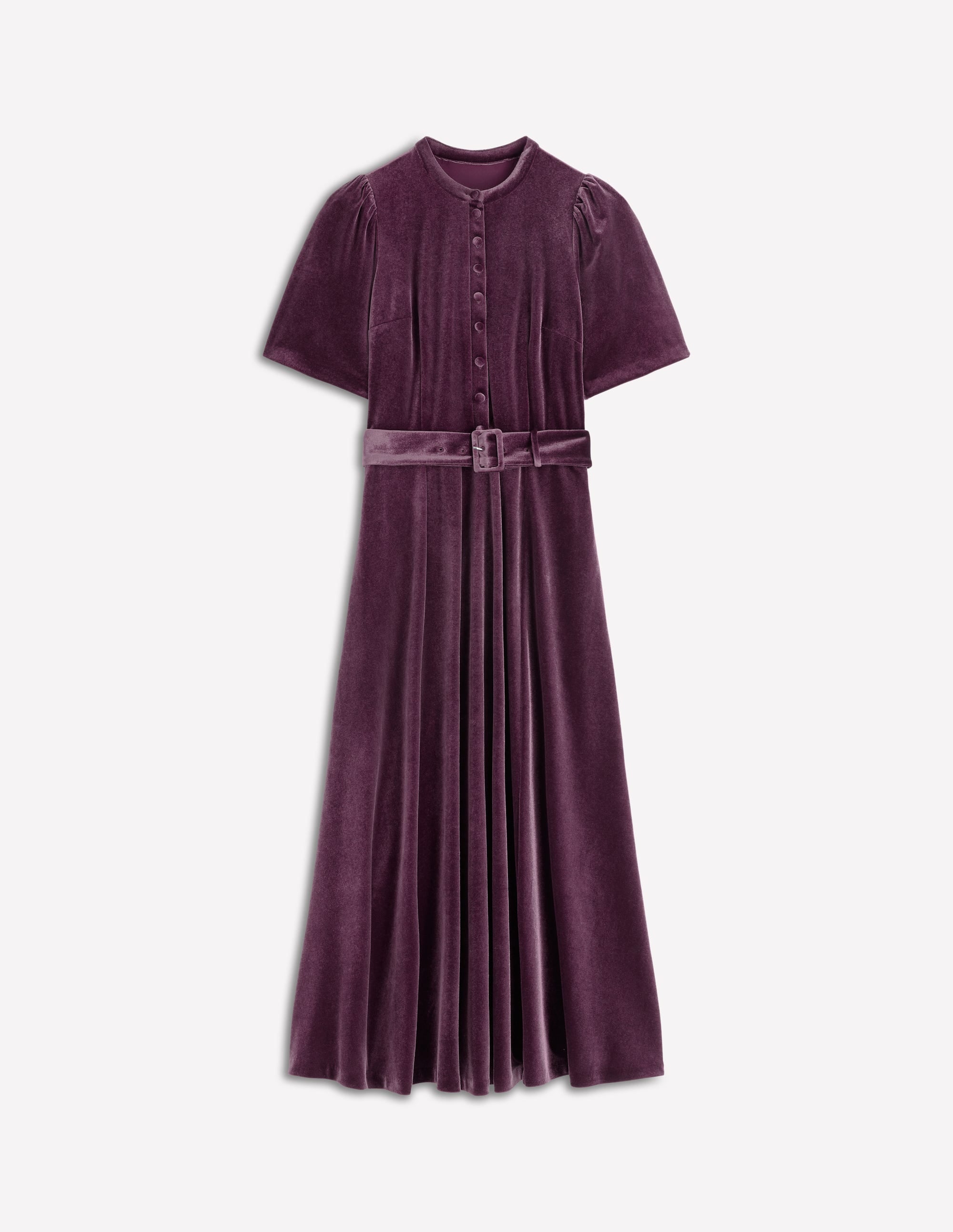 Kate Samt-Hemdblusenkleid-Dunkle Kirsche - Image 6