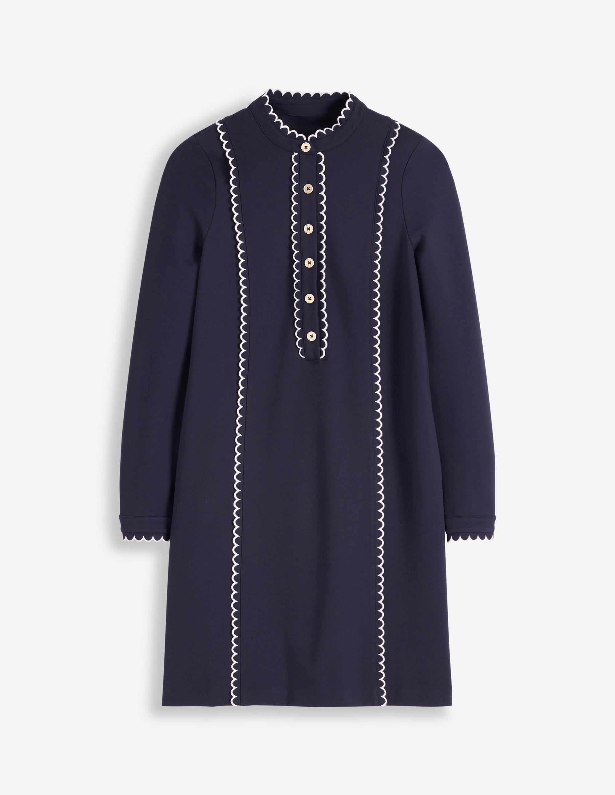 Jerseykleid mit Muschelsaum-Marineblau - Image 5