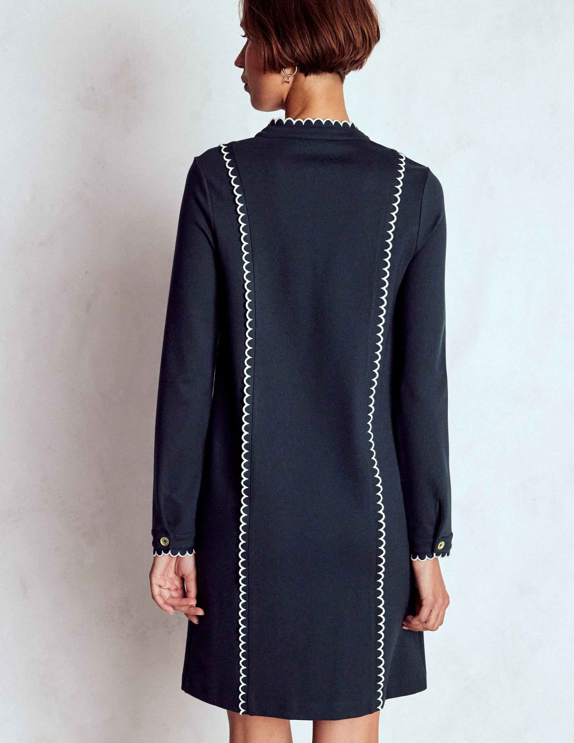 Jerseykleid mit Muschelsaum-Marineblau - Image 3