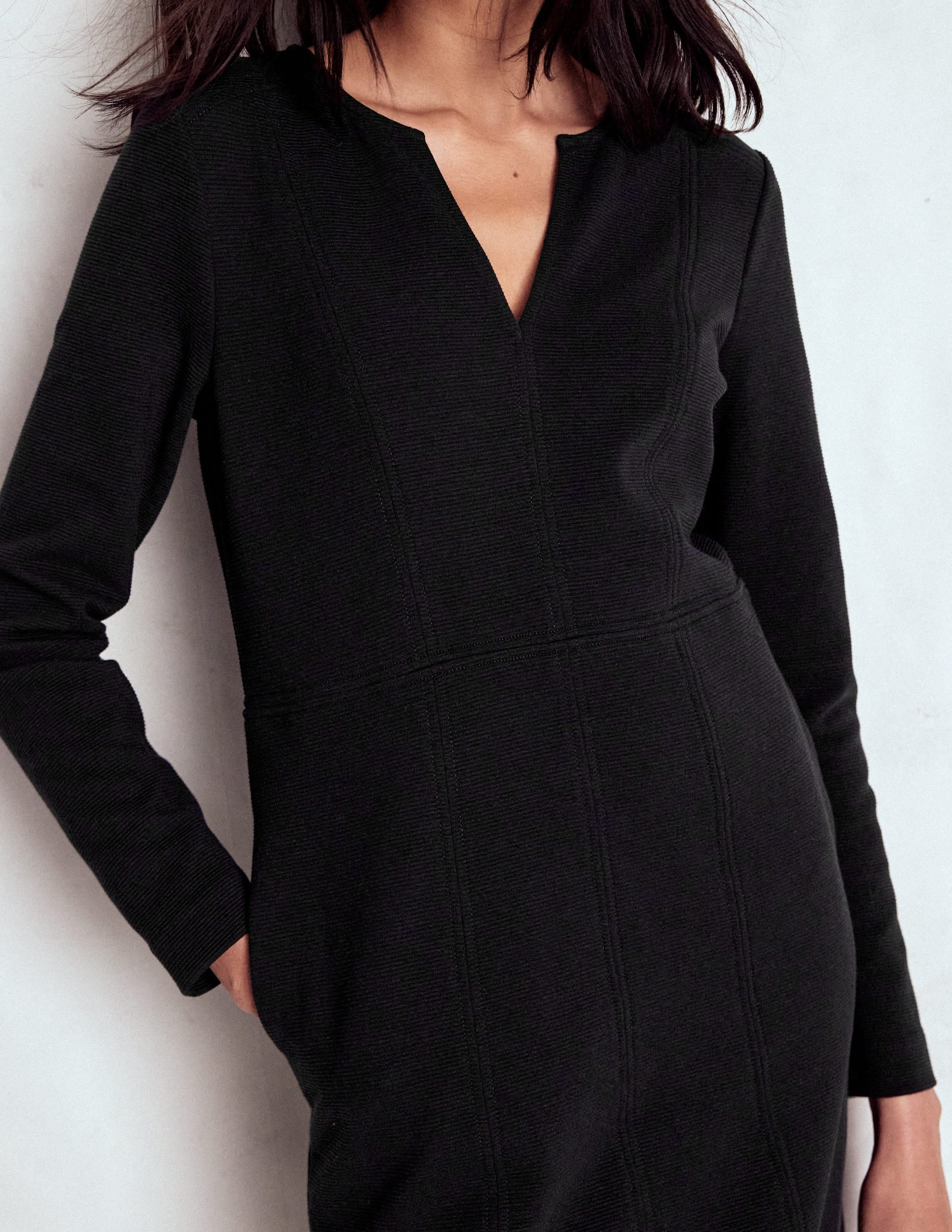 Robe droite Colette en ottoman-Noir - Image 2