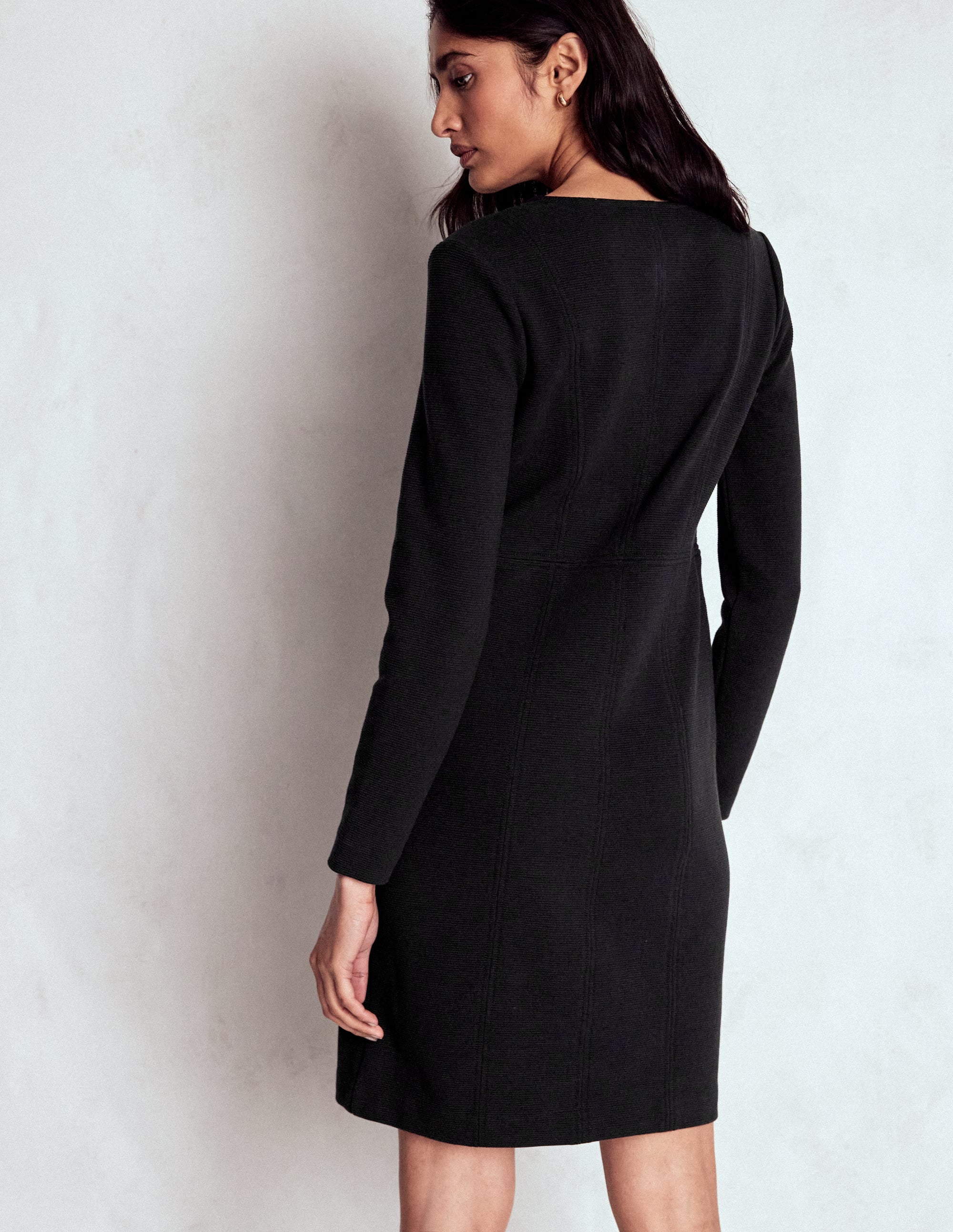 Robe droite Colette en ottoman-Noir - Image 3