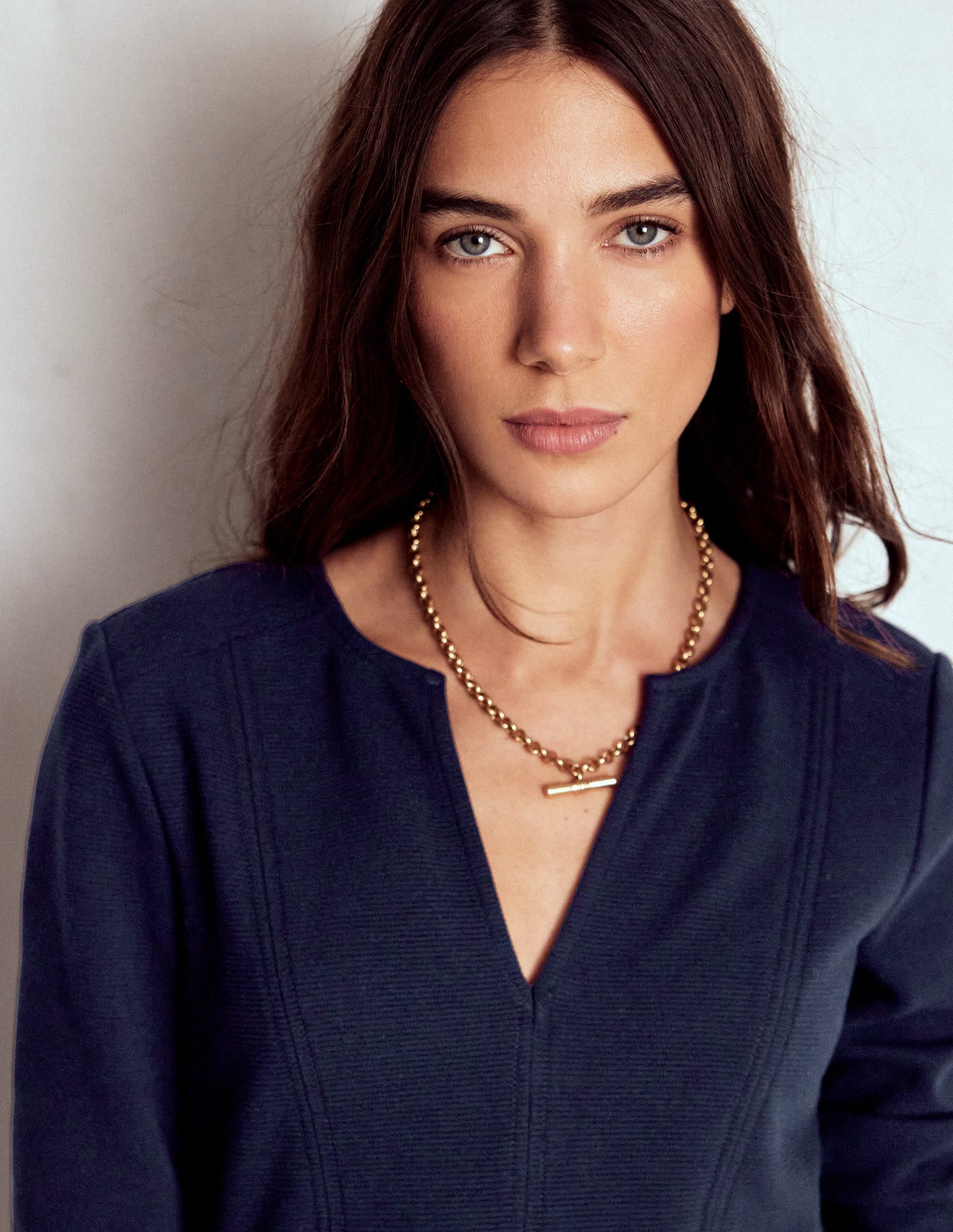 Robe droite Colette en ottoman-Bleu marine - Image 2