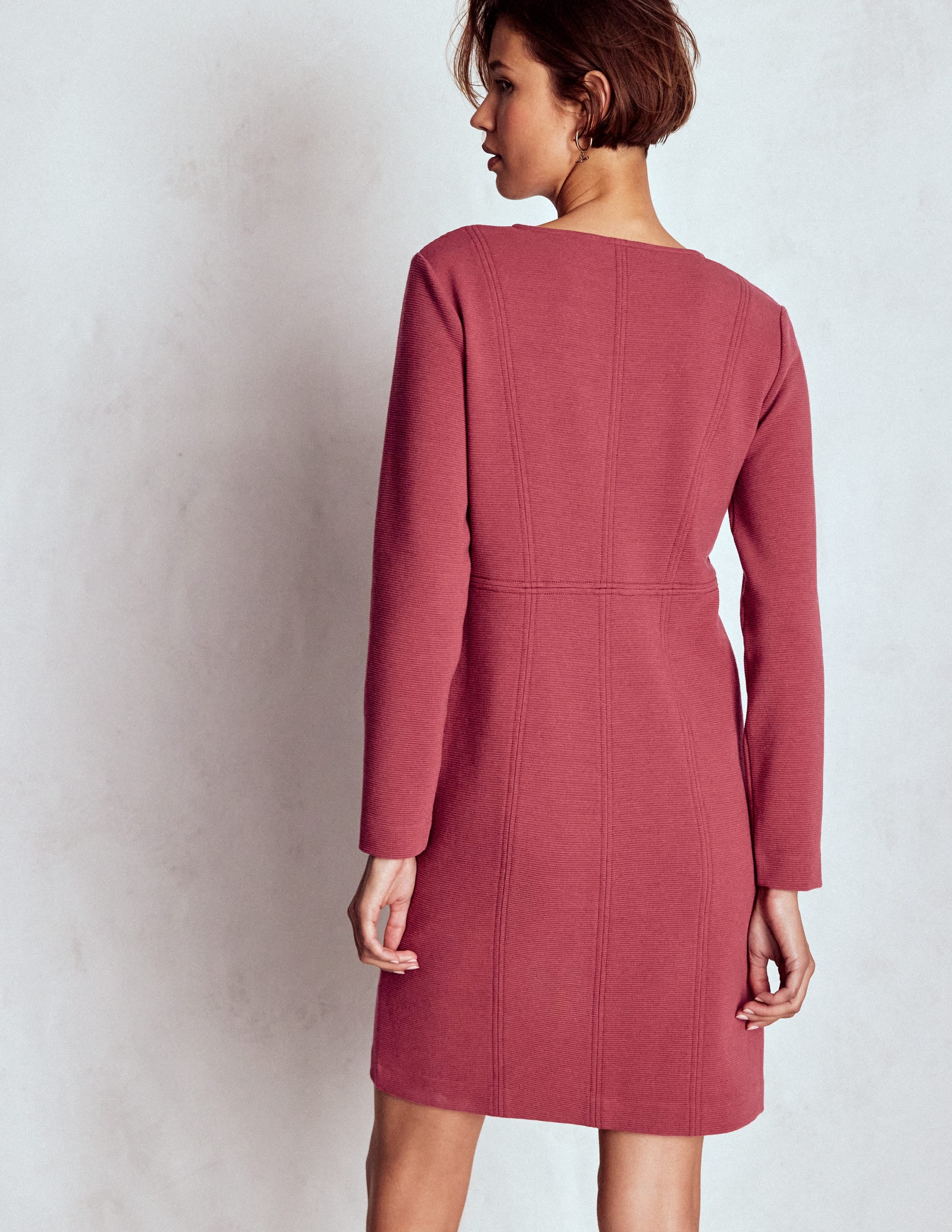 Robe droite Colette en ottoman-Rouge rubis - Image 3