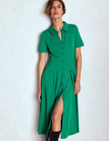 Robe-chemise Bridget en point de Rome-Vert joyau