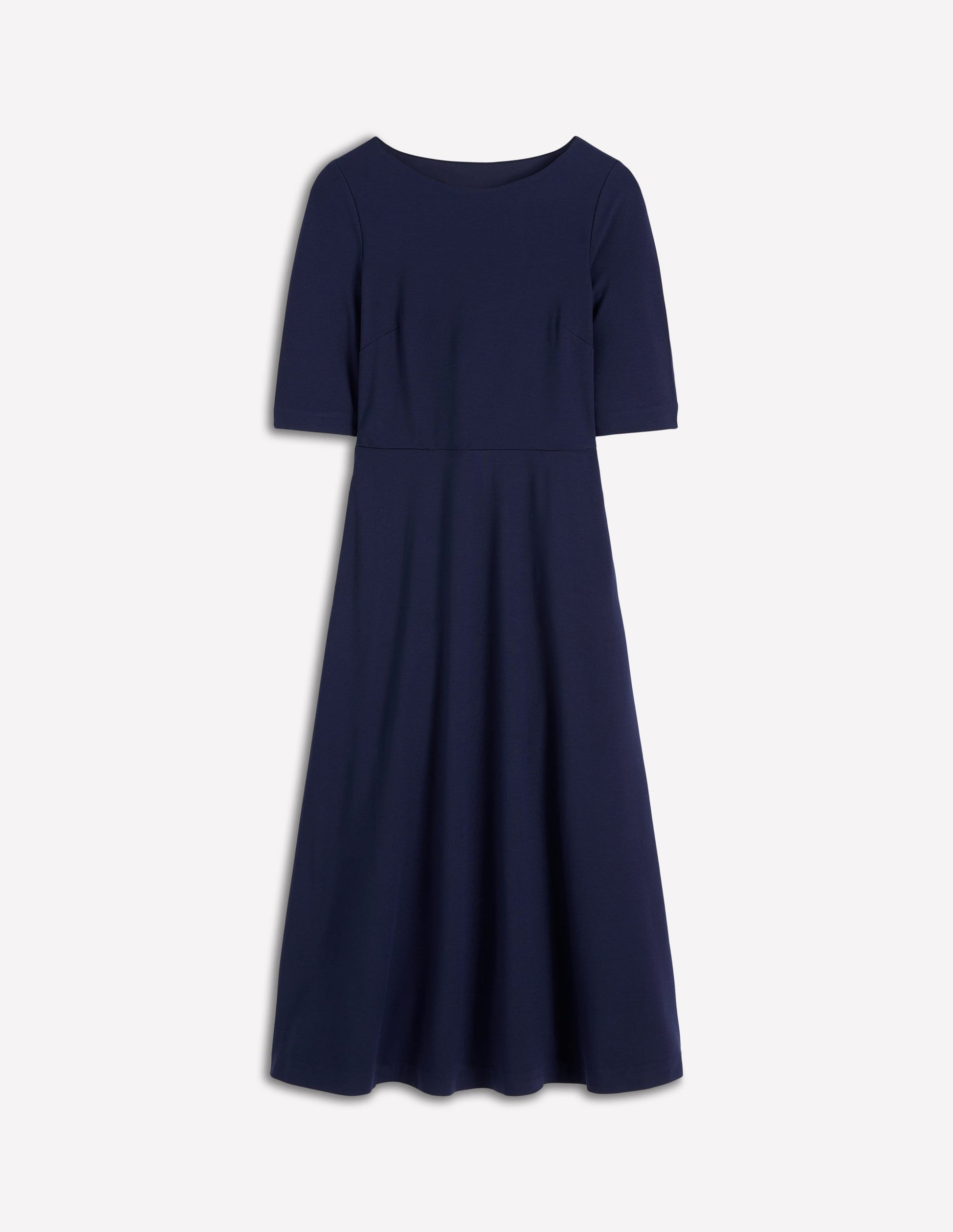 Mathilde Ponte-Kleid mit Bindegürtel-Marineblau-6