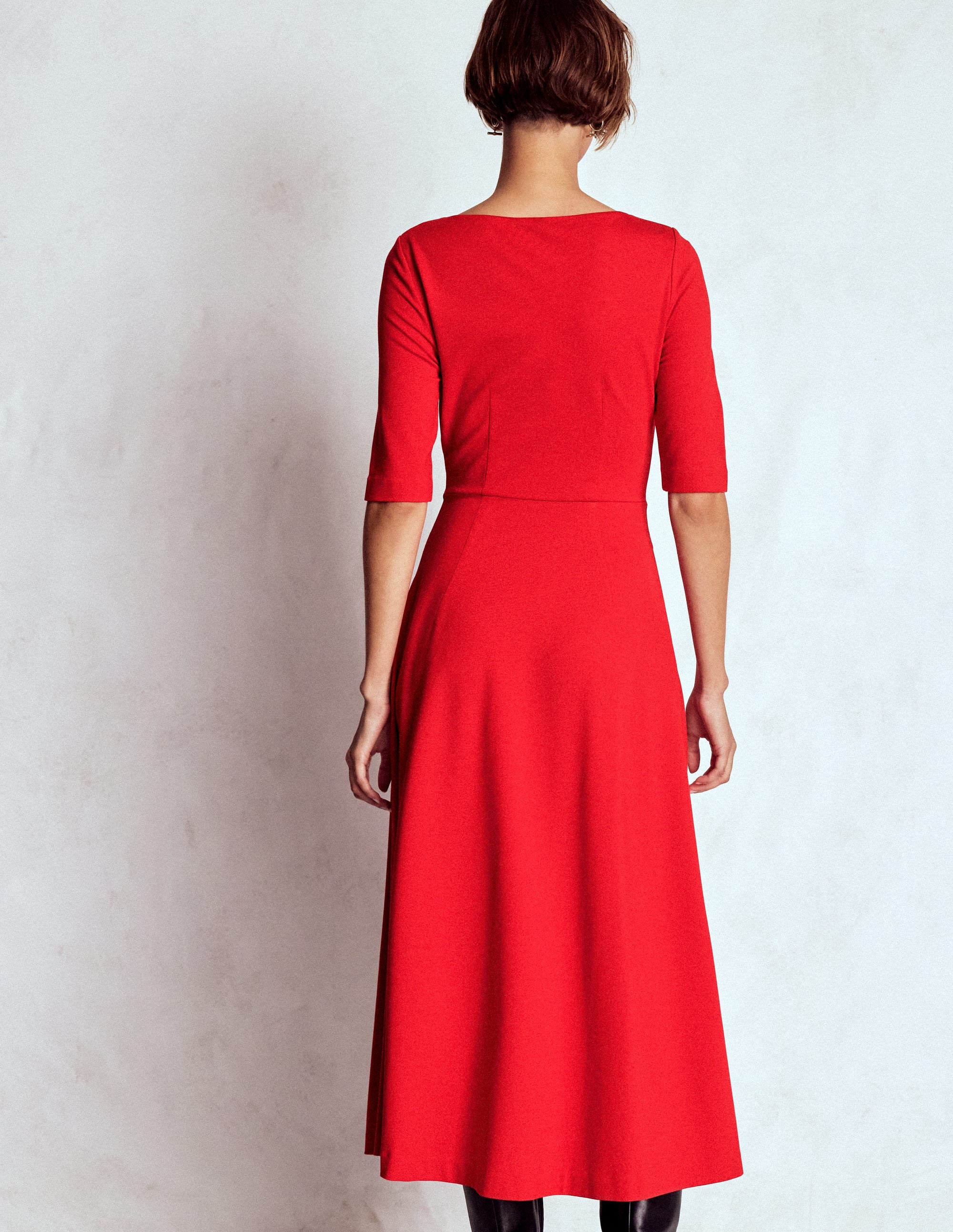 Mathilde Ponte-Kleid mit Bindegürtel-Würzig Rot - Image 3