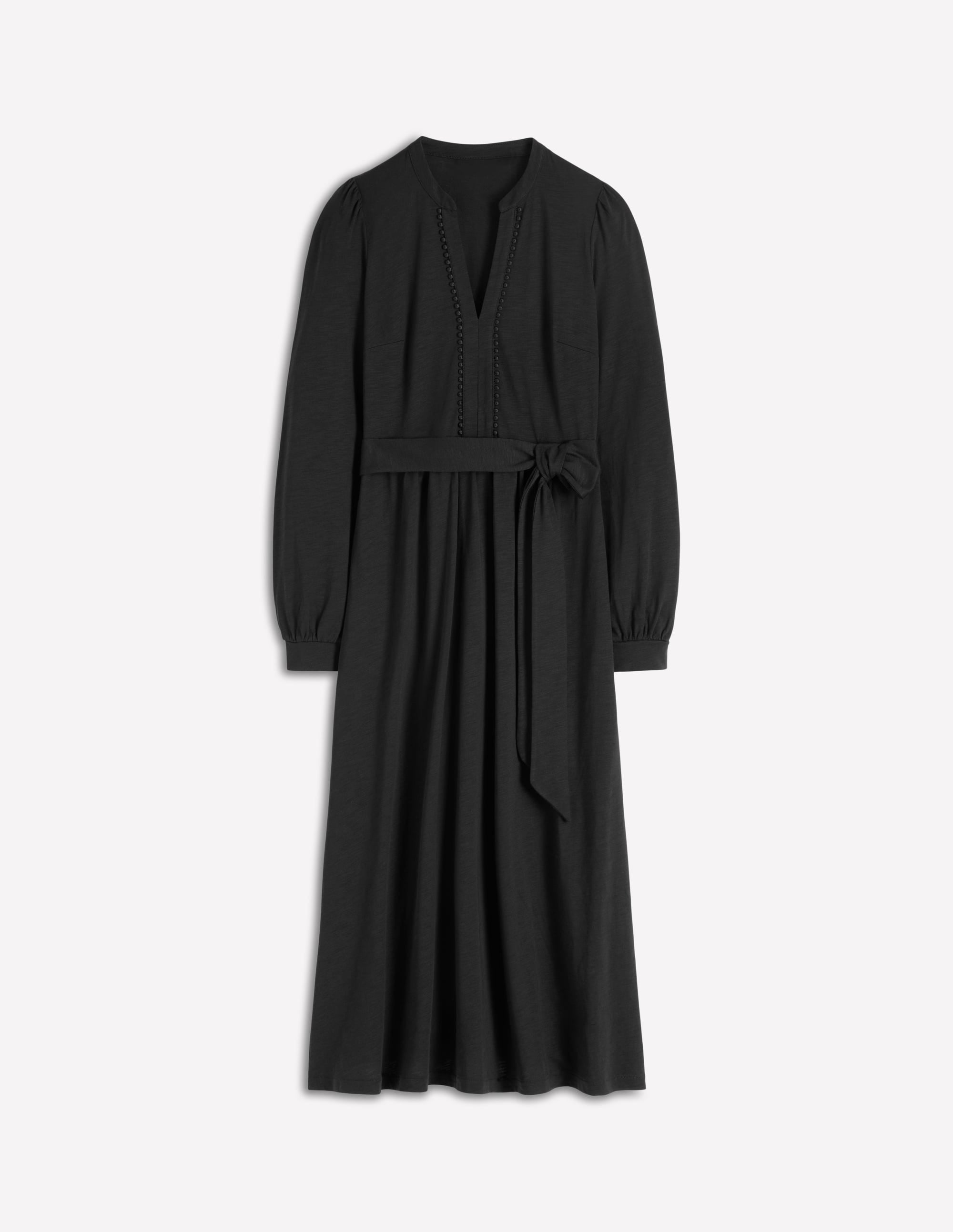 Naomi Long Sleeve Jersey Dress-Black - Image 6