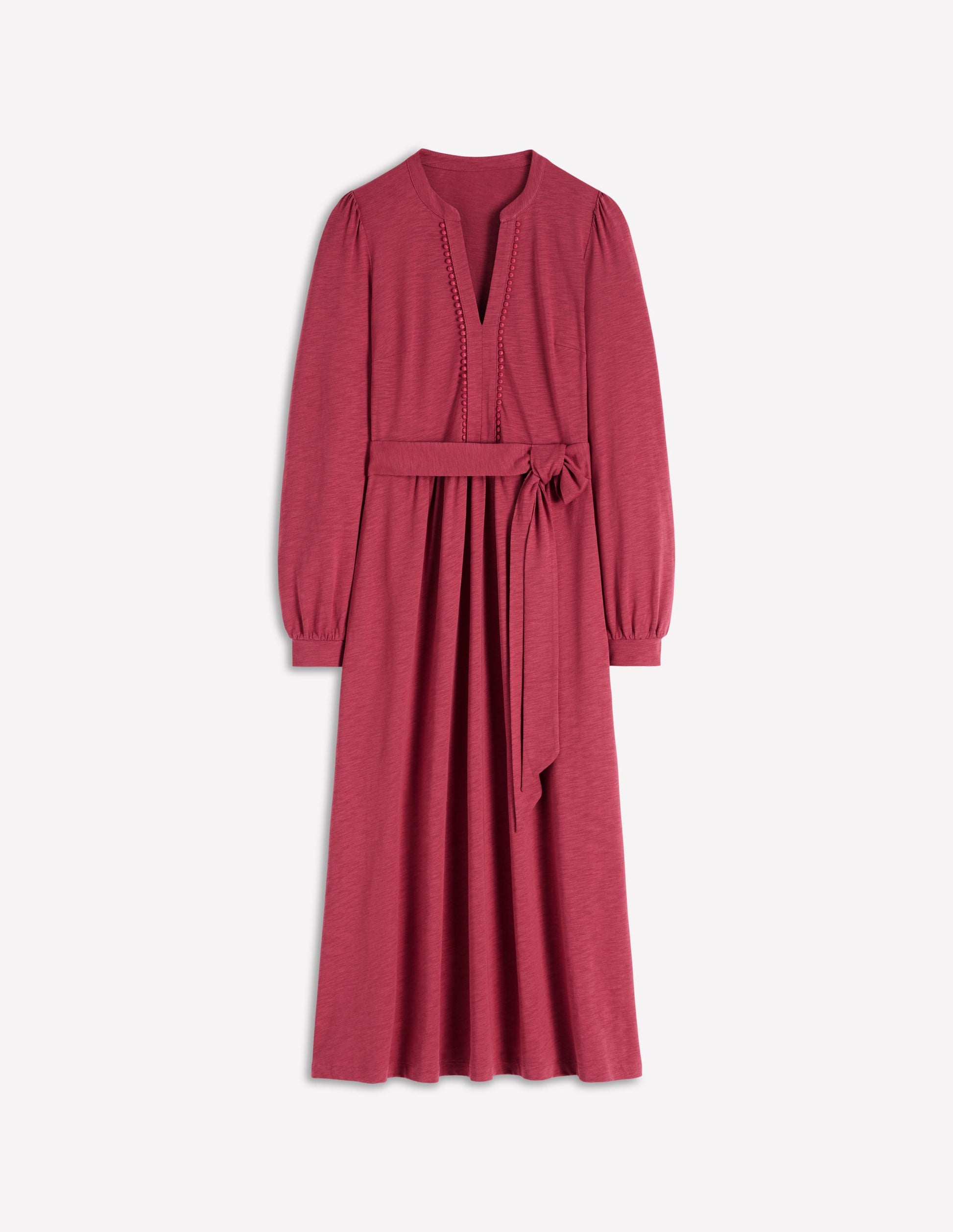 Naomi Langärmliges Jerseykleid-Terrakotta-Rot-5