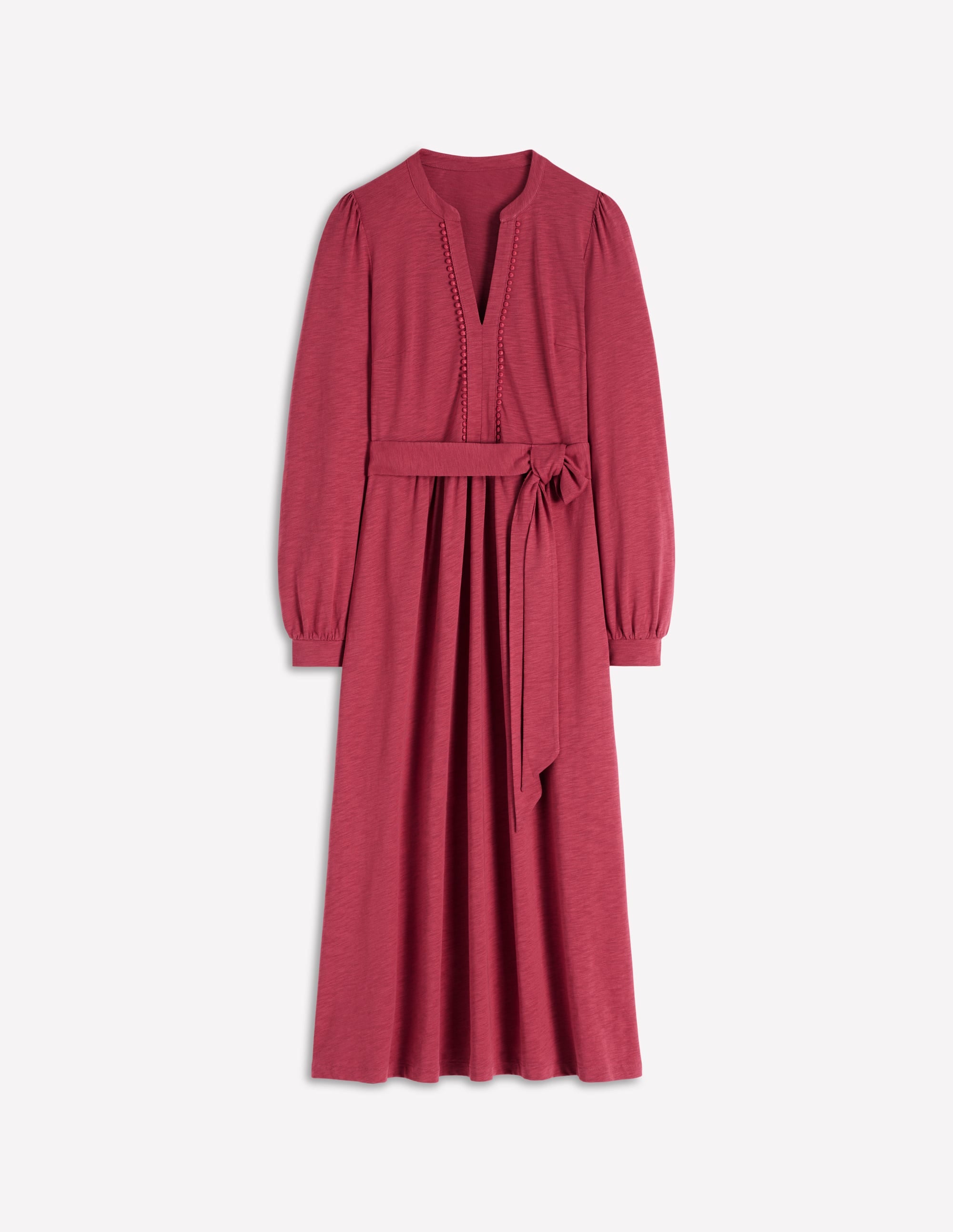 Naomi Langärmliges Jerseykleid-Terrakotta-Rot - Image 5