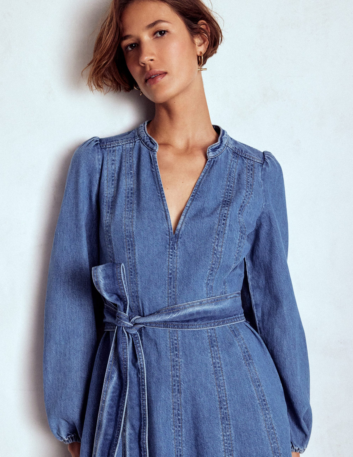 Ausgestelltes Jeanskleid mit Einsätzen-Medium Vintage - Image 2