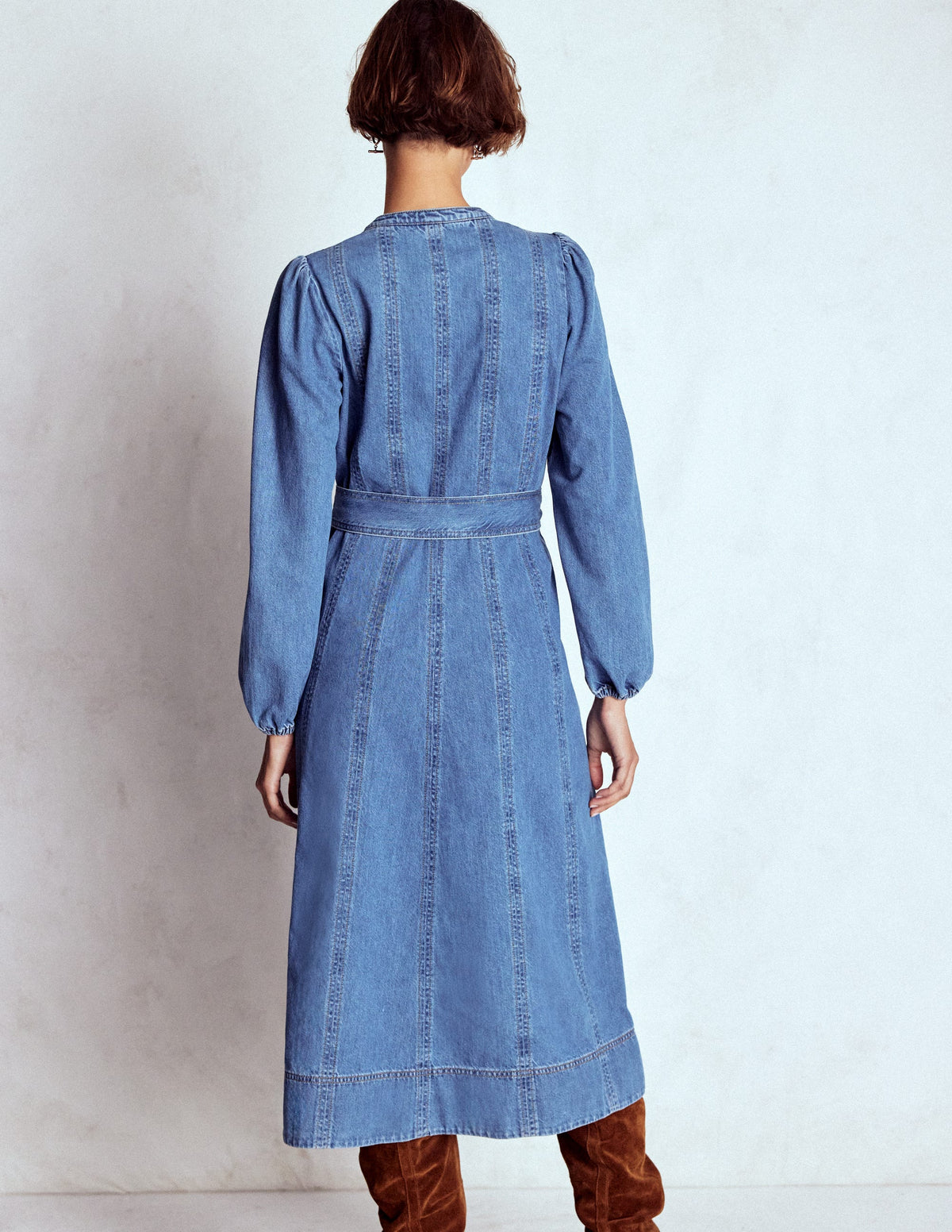 Ausgestelltes Jeanskleid mit Einsätzen-Medium Vintage - Image 3