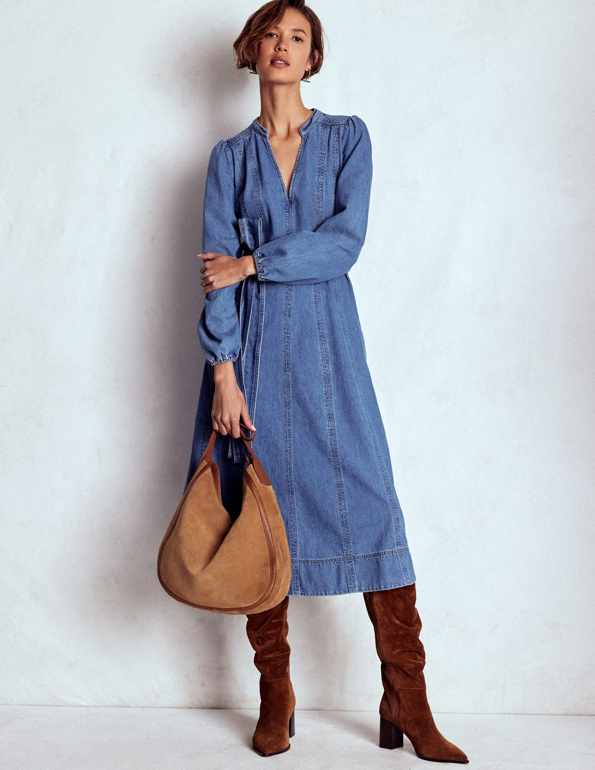 Ausgestelltes Jeanskleid mit Einsätzen-Medium Vintage - Image 4