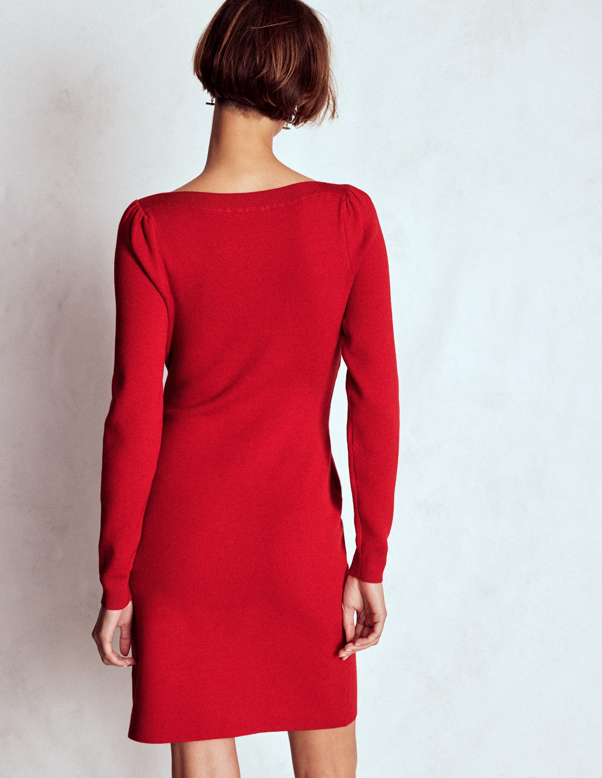 Tiana Strickkleid mit Bindeband vorn-Merida-Rot - Image 4