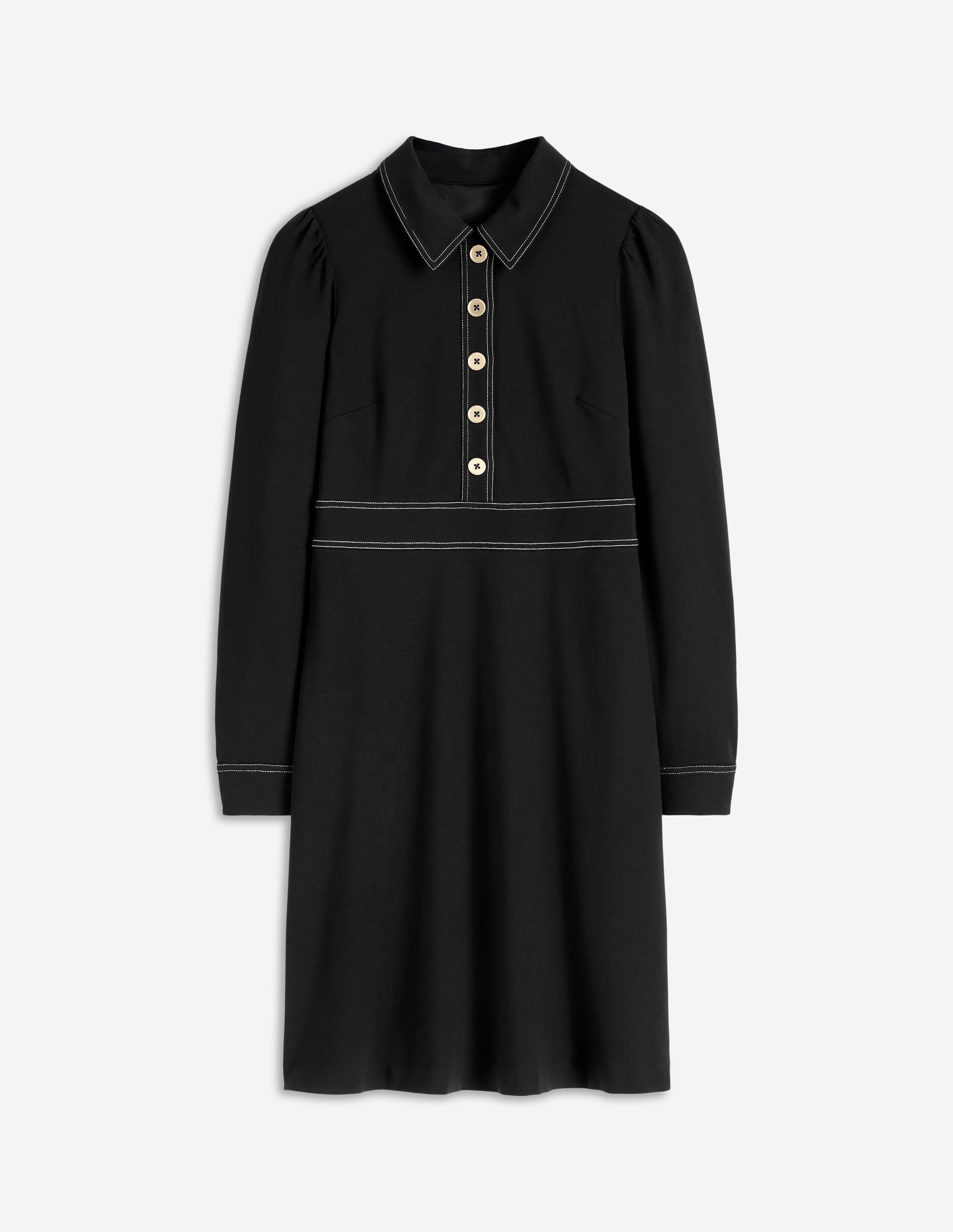Nicolette Langärmliges Kleid-Schwarz - Image 6