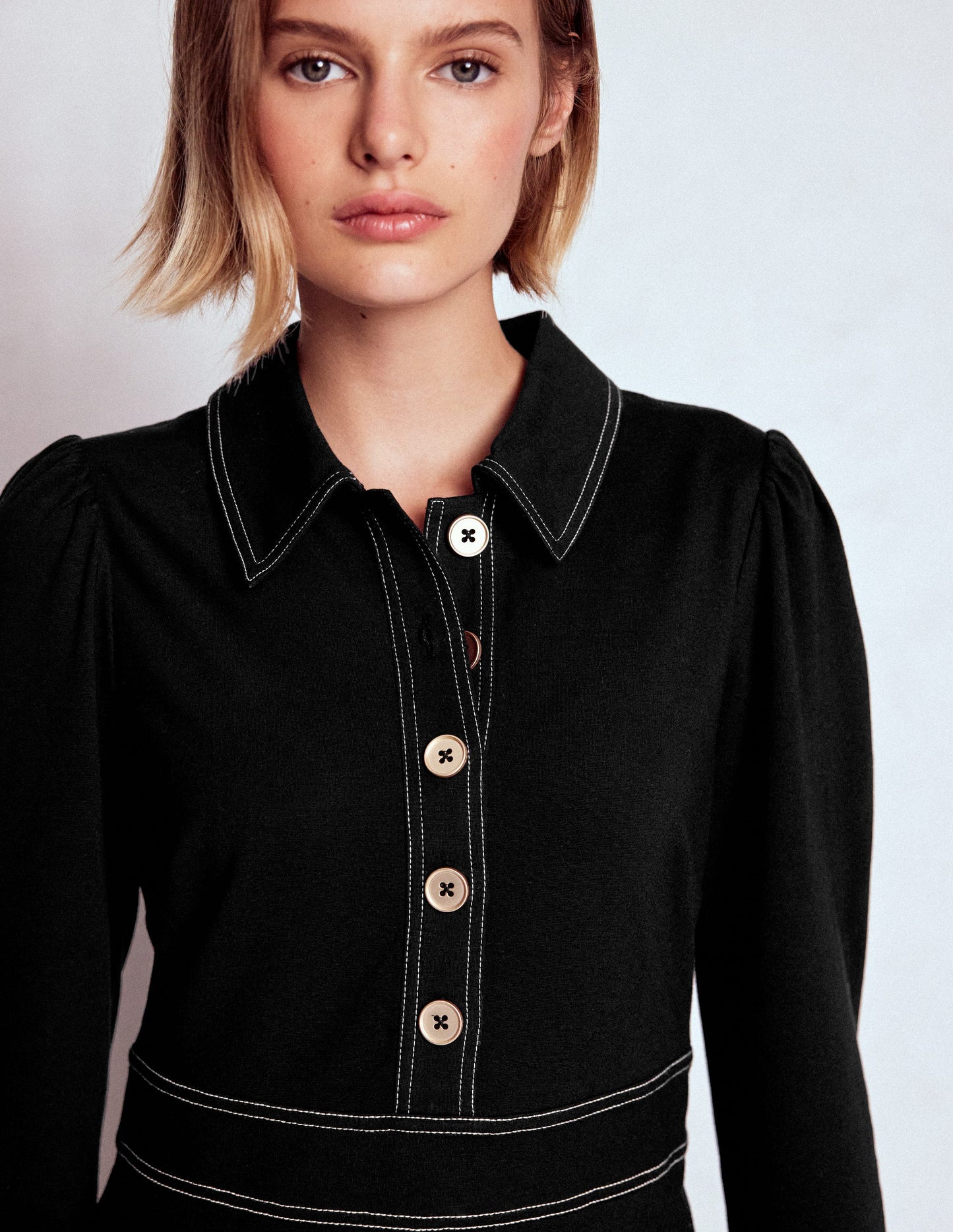 Nicolette Langärmliges Kleid-Schwarz