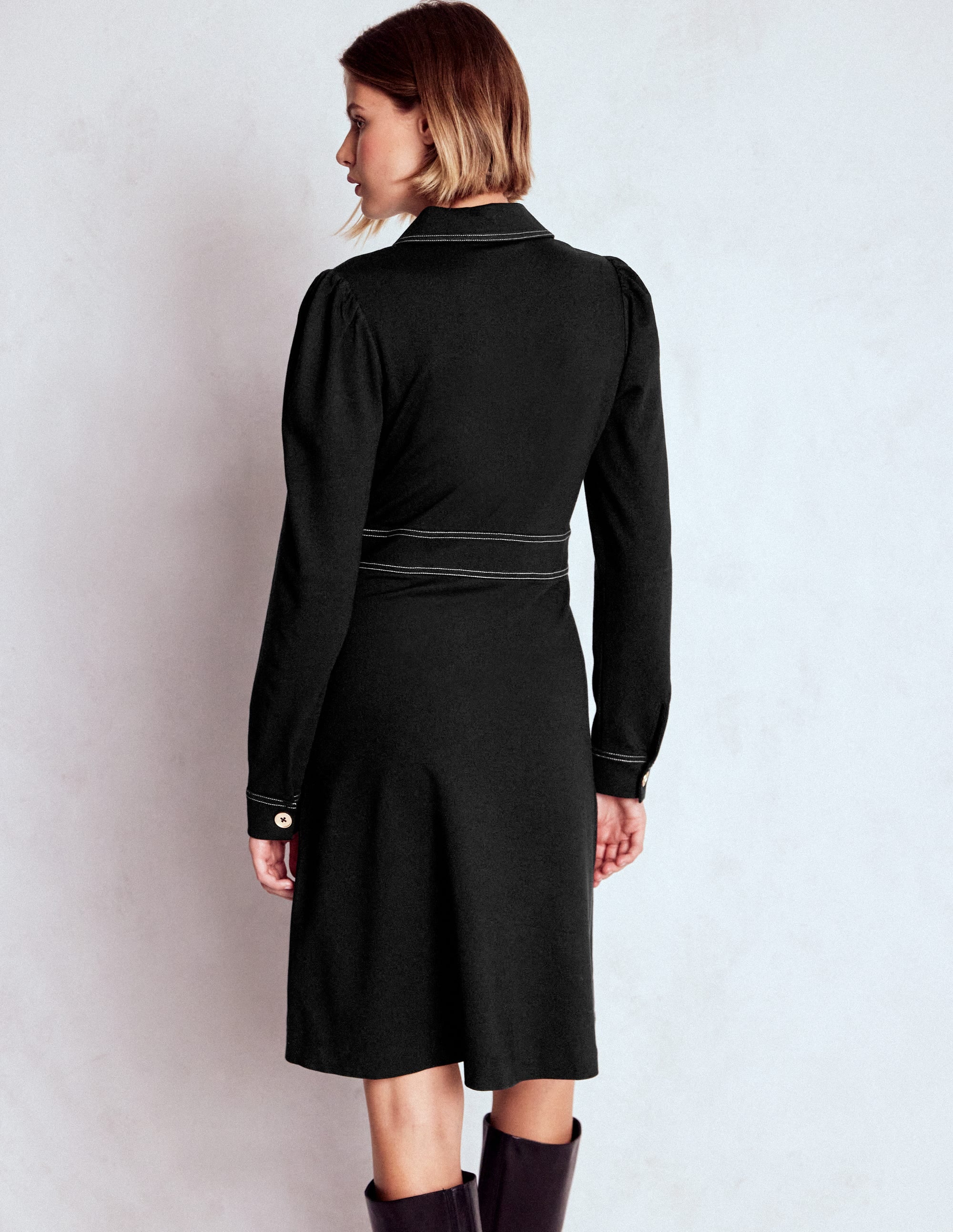 Nicolette Langärmliges Kleid-Schwarz - Image 4