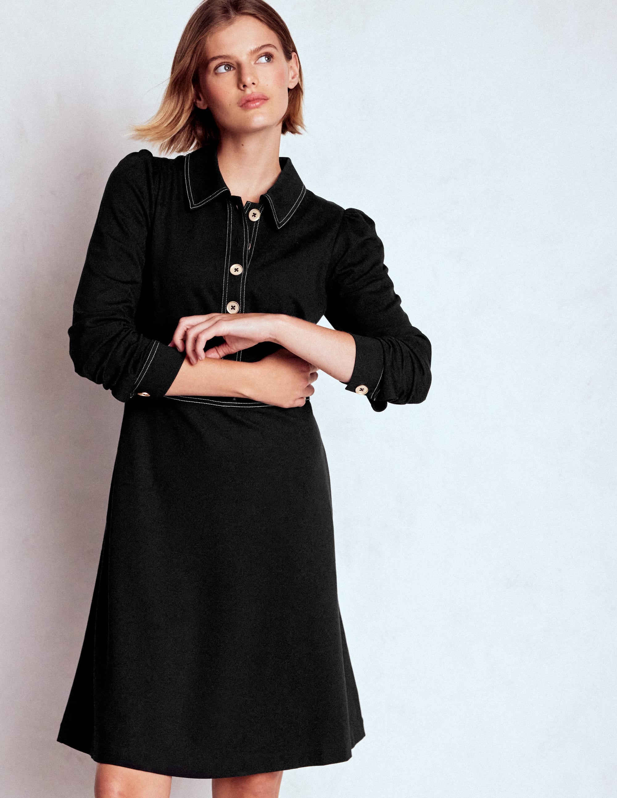 Nicolette Langärmliges Kleid-Schwarz - Image 1