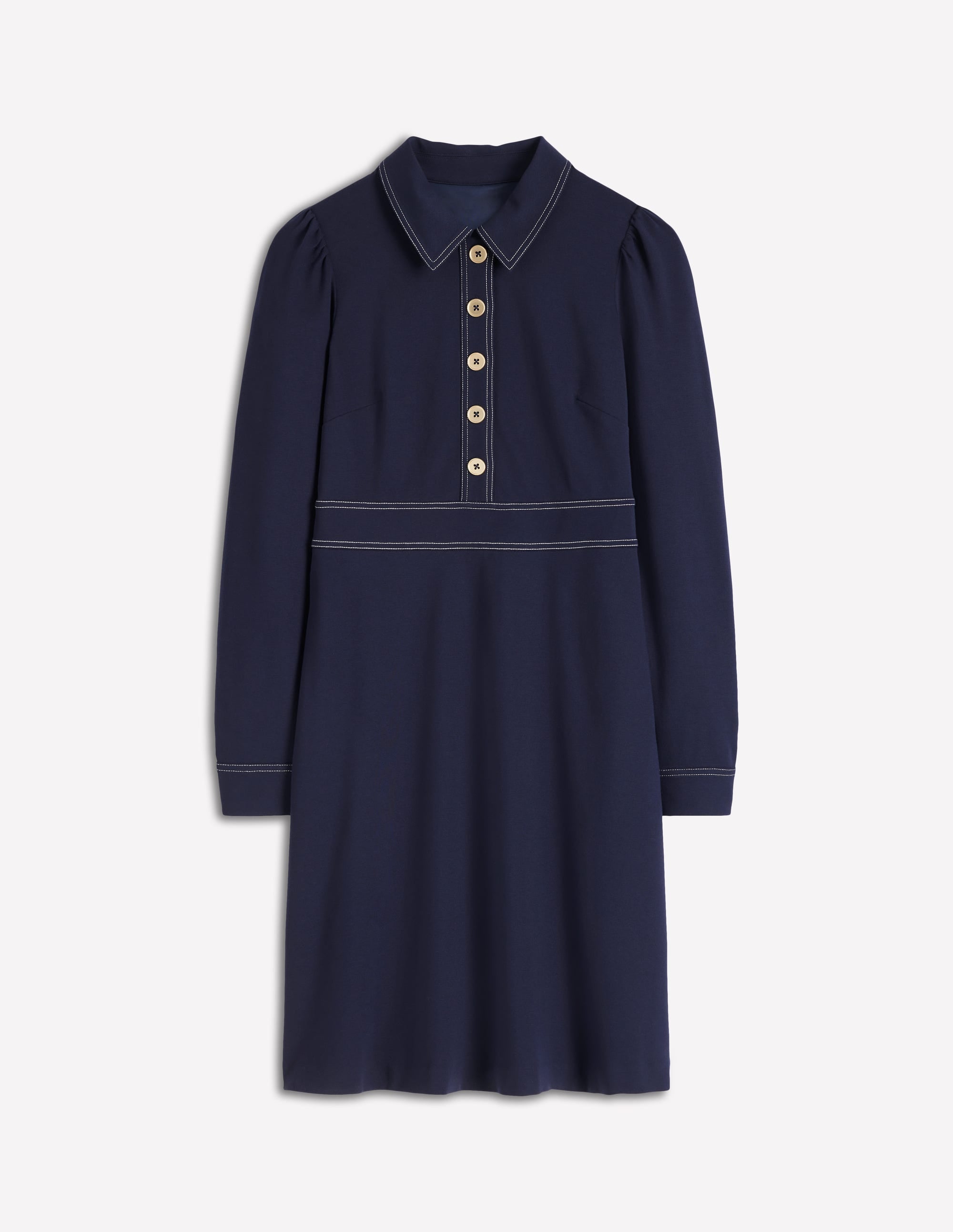 Nicolette Langärmliges Kleid-Marineblau - Image 6