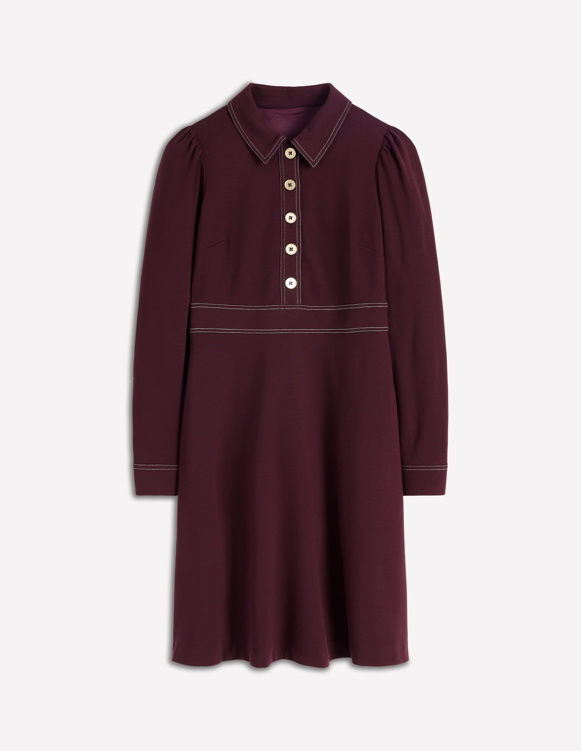 Nicolette Langärmliges Kleid-Dunkle Kirsche - Image 6