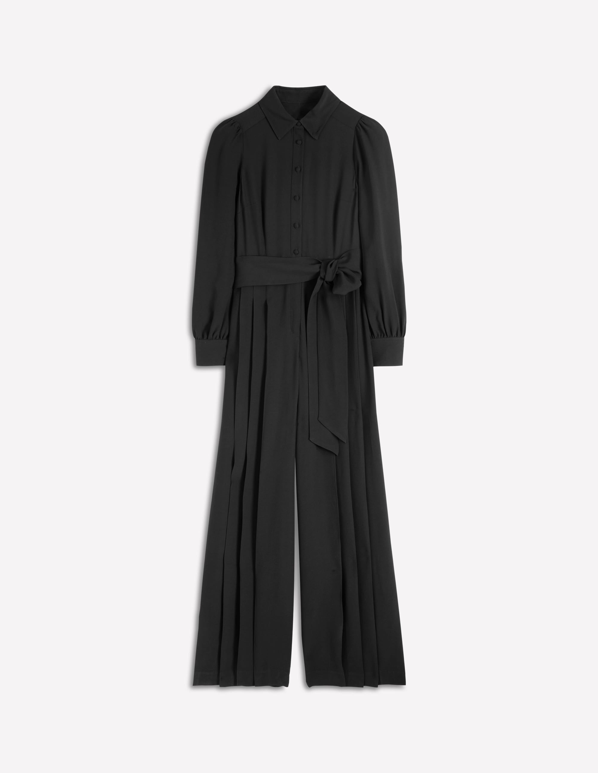 Palazzo-Jumpsuit mit Knopfleiste-Schwarz - Image 6