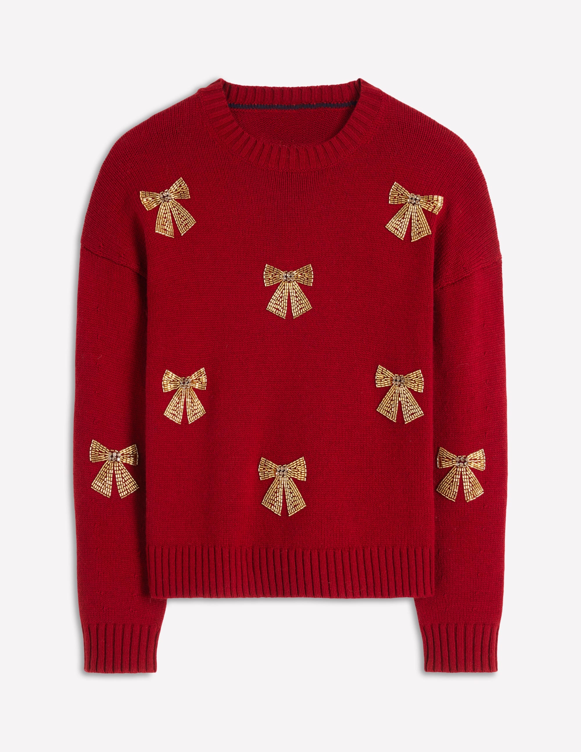 Natalie Pullover mit Stickerei-Rot, Verzierte Schleifen - Image 6