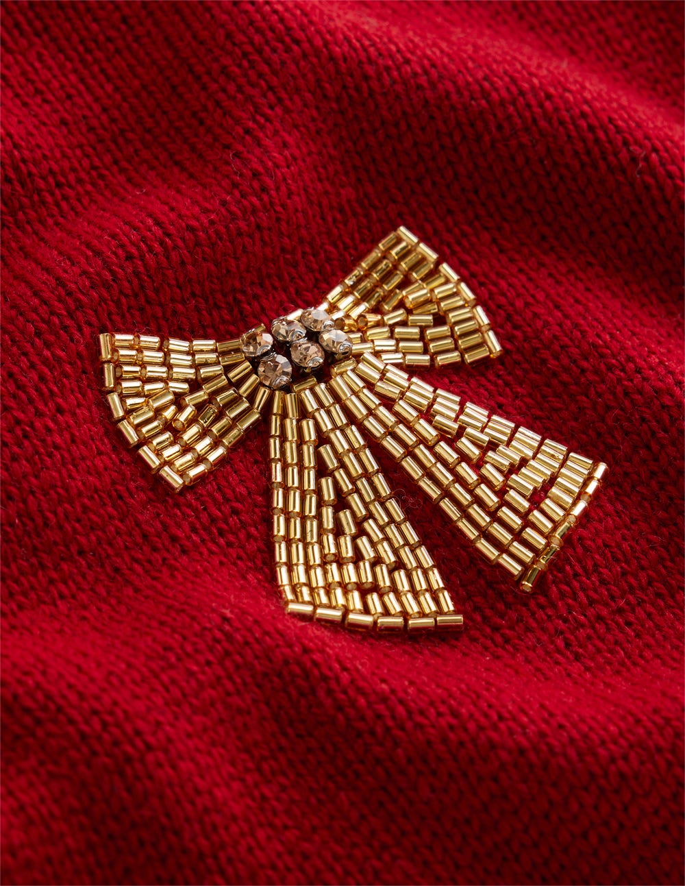 Natalie Pullover mit Stickerei-Rot, Verzierte Schleifen - Image 7