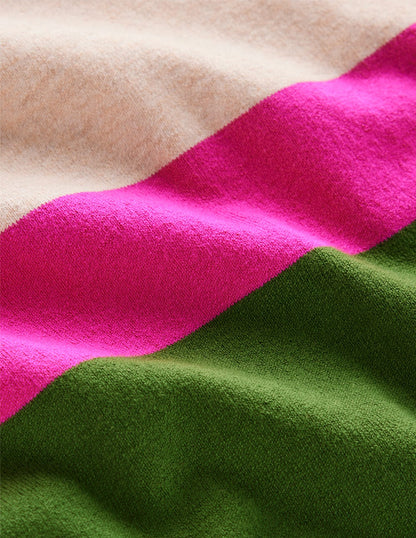 Lara Lockerer Baumwollpullover-Hofgrün/Rosa Schafgarbe-6