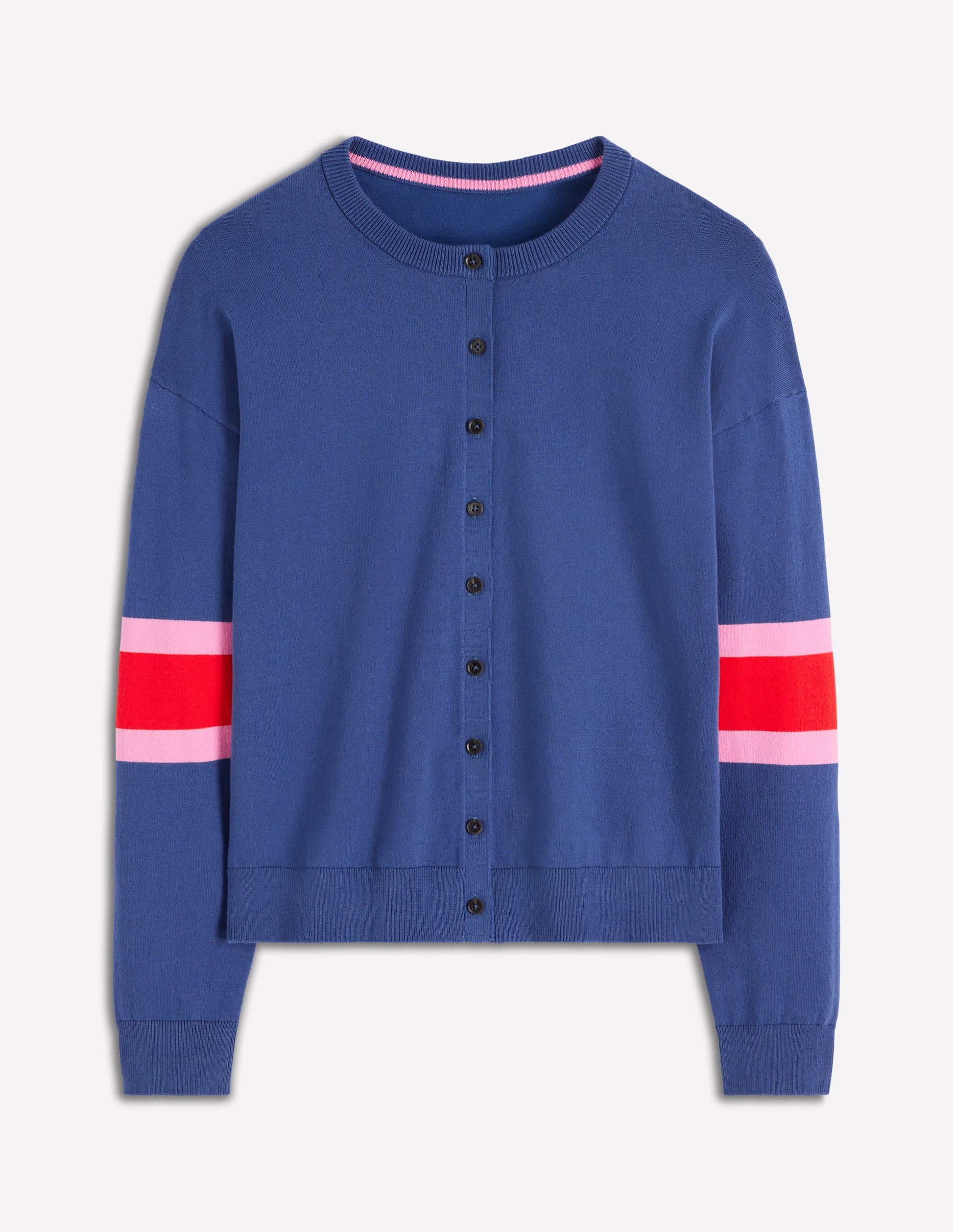 Cardigan décontracté Lara en coton-Bleu denim-5