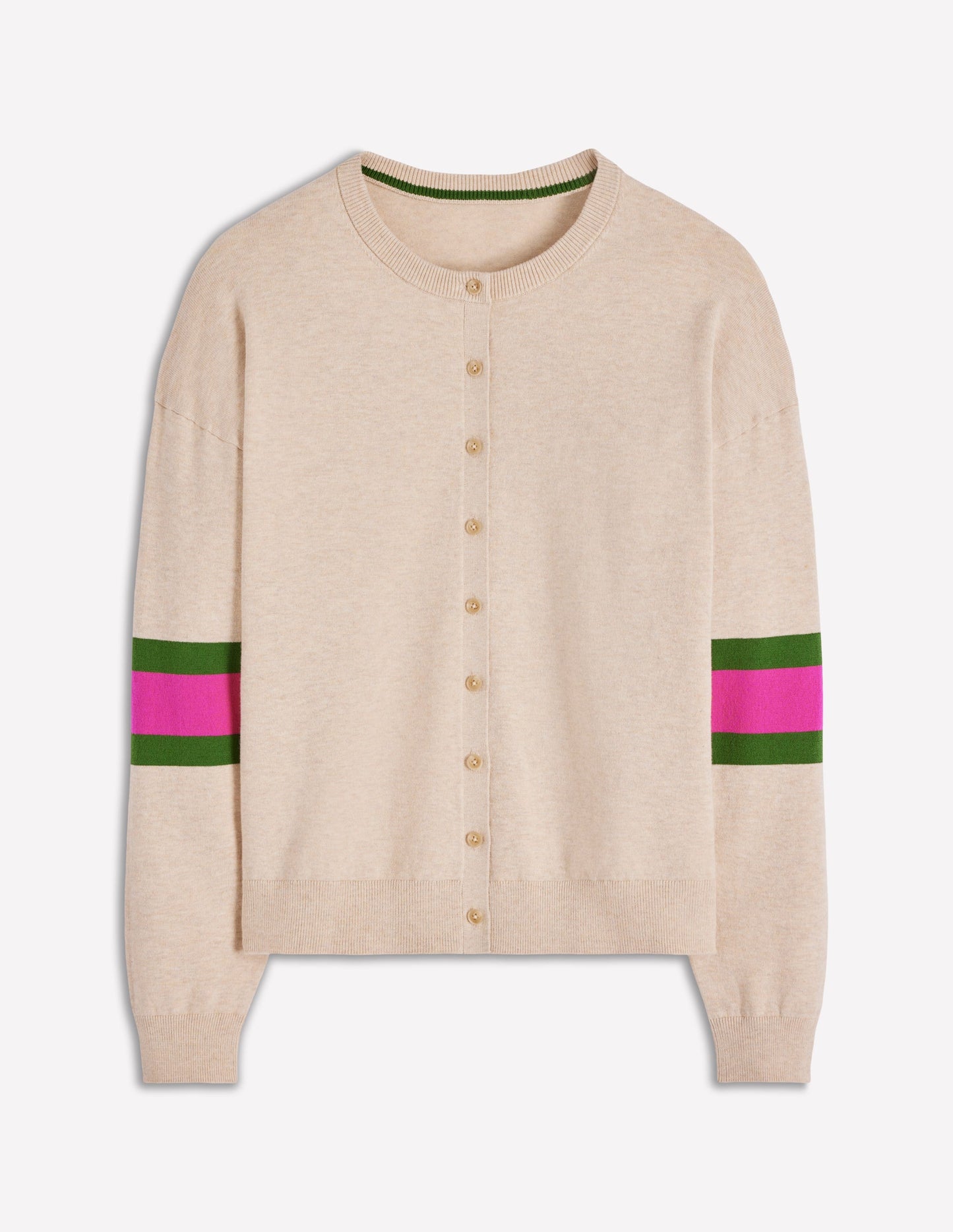 Cardigan décontracté Lara en coton-Avoine chiné