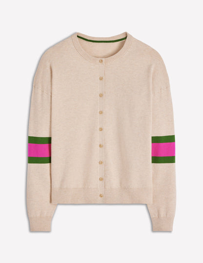 Cardigan décontracté Lara en coton-Avoine chiné-4