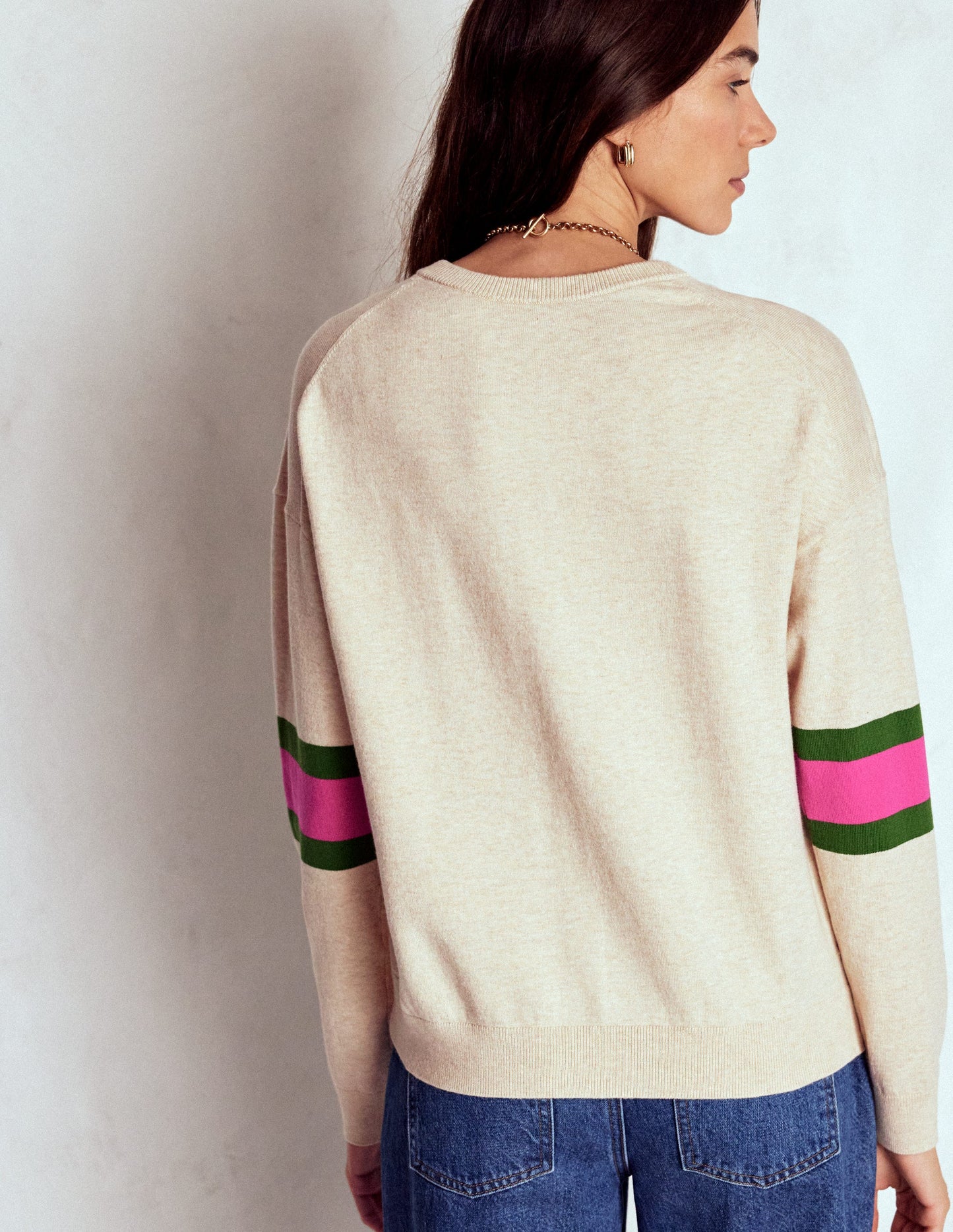 Cardigan décontracté Lara en coton-Avoine chiné