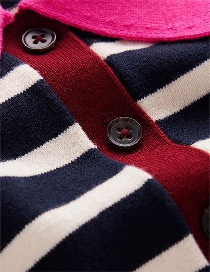 Lara Henley-Pullover aus Baumwolle-Dunkelblau/Streifen-7