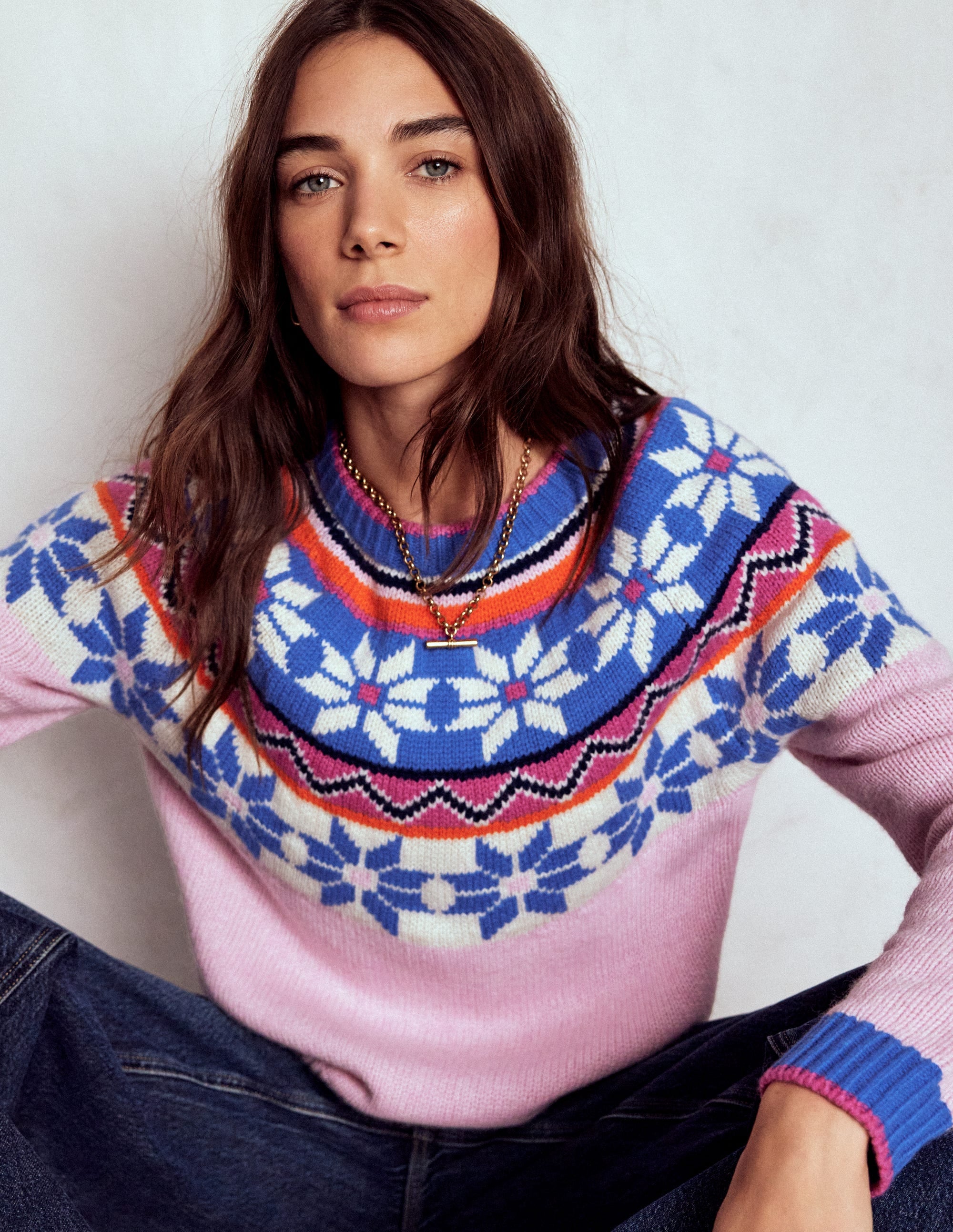Eleanor Fair-Isle-Pullover-Wiesenrosa - Image 1