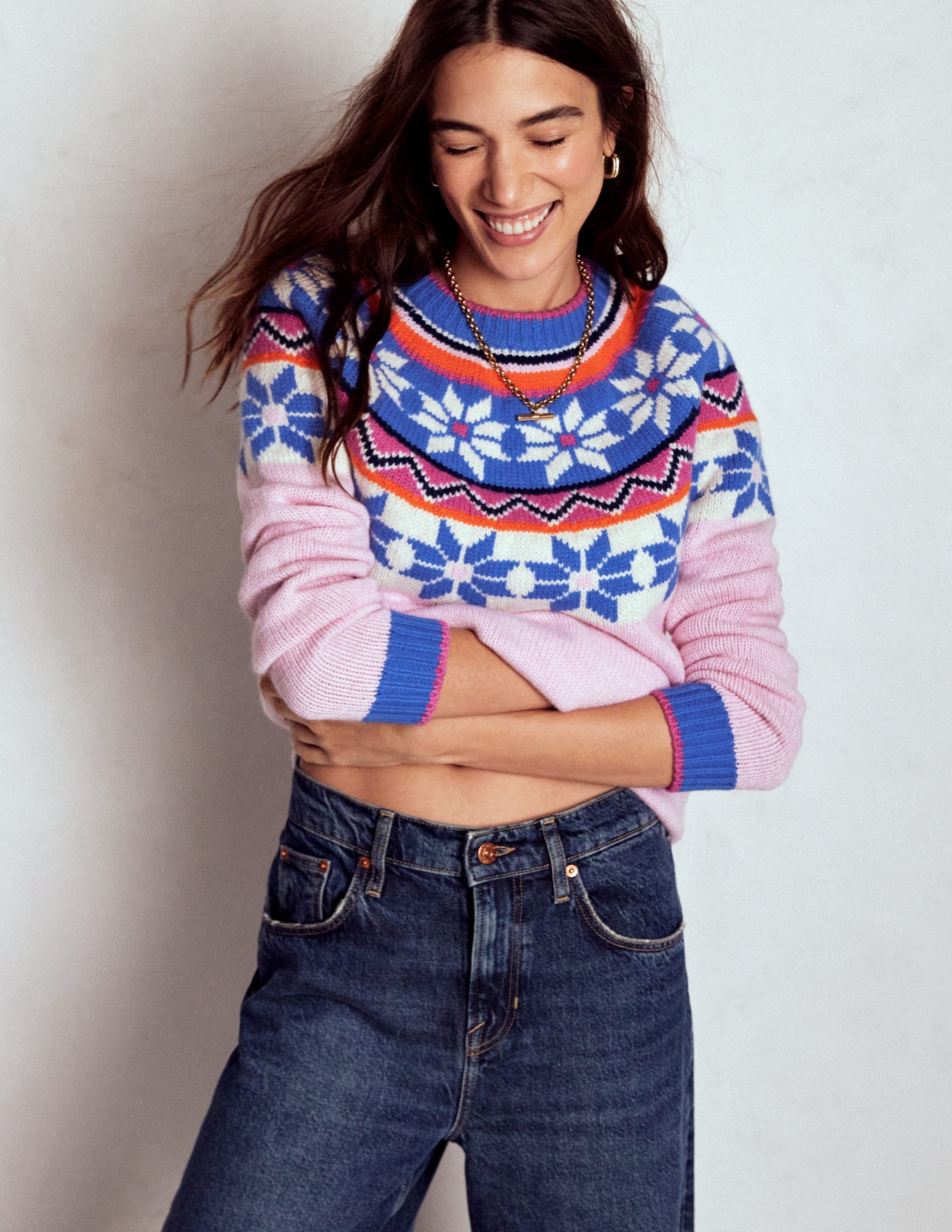 Eleanor Fair-Isle-Pullover-Wiesenrosa - Image 5